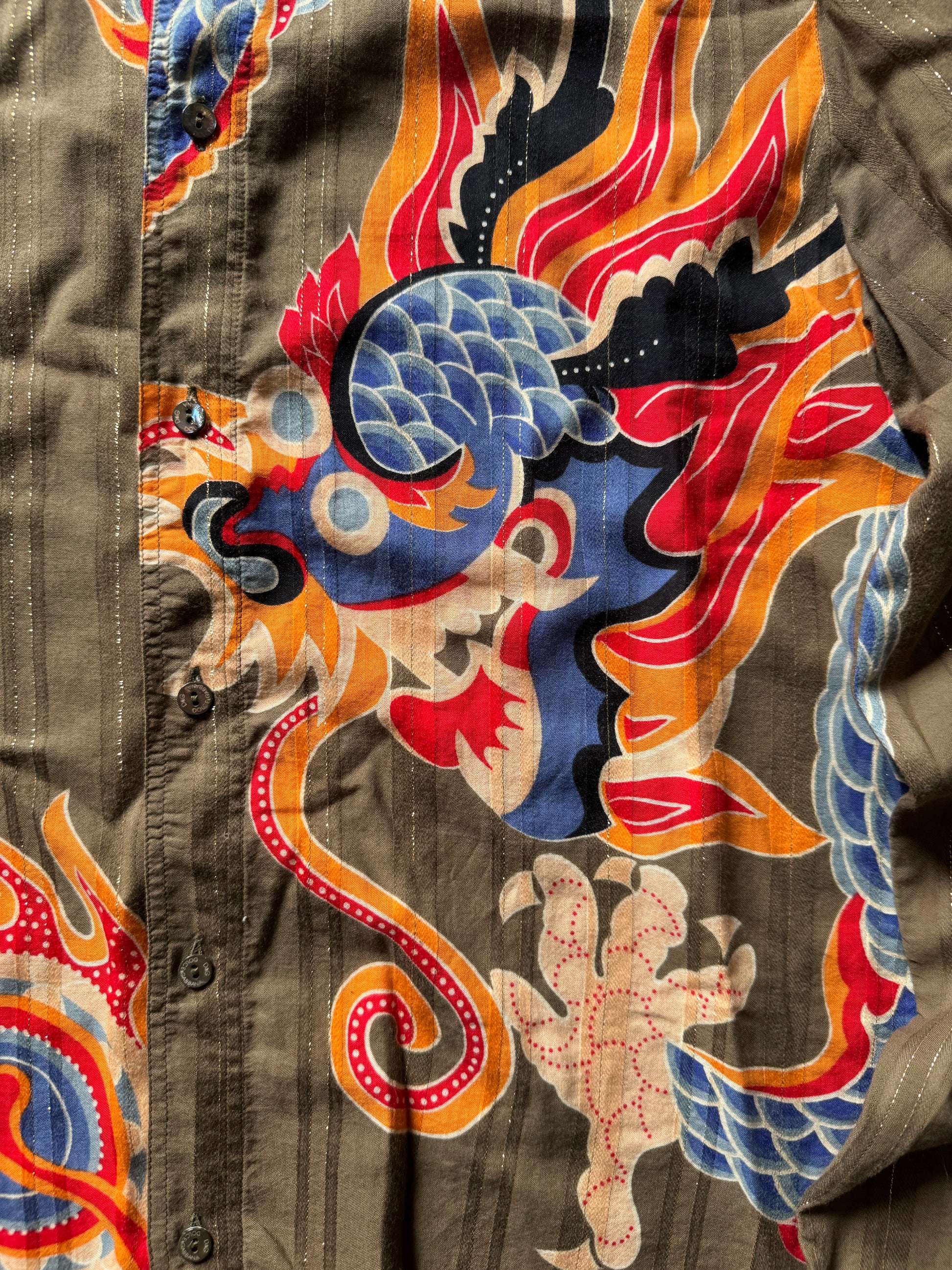 SS2005 Dolce & Gabbana Dragon Japan Atmosphere Shirt (L) - 11