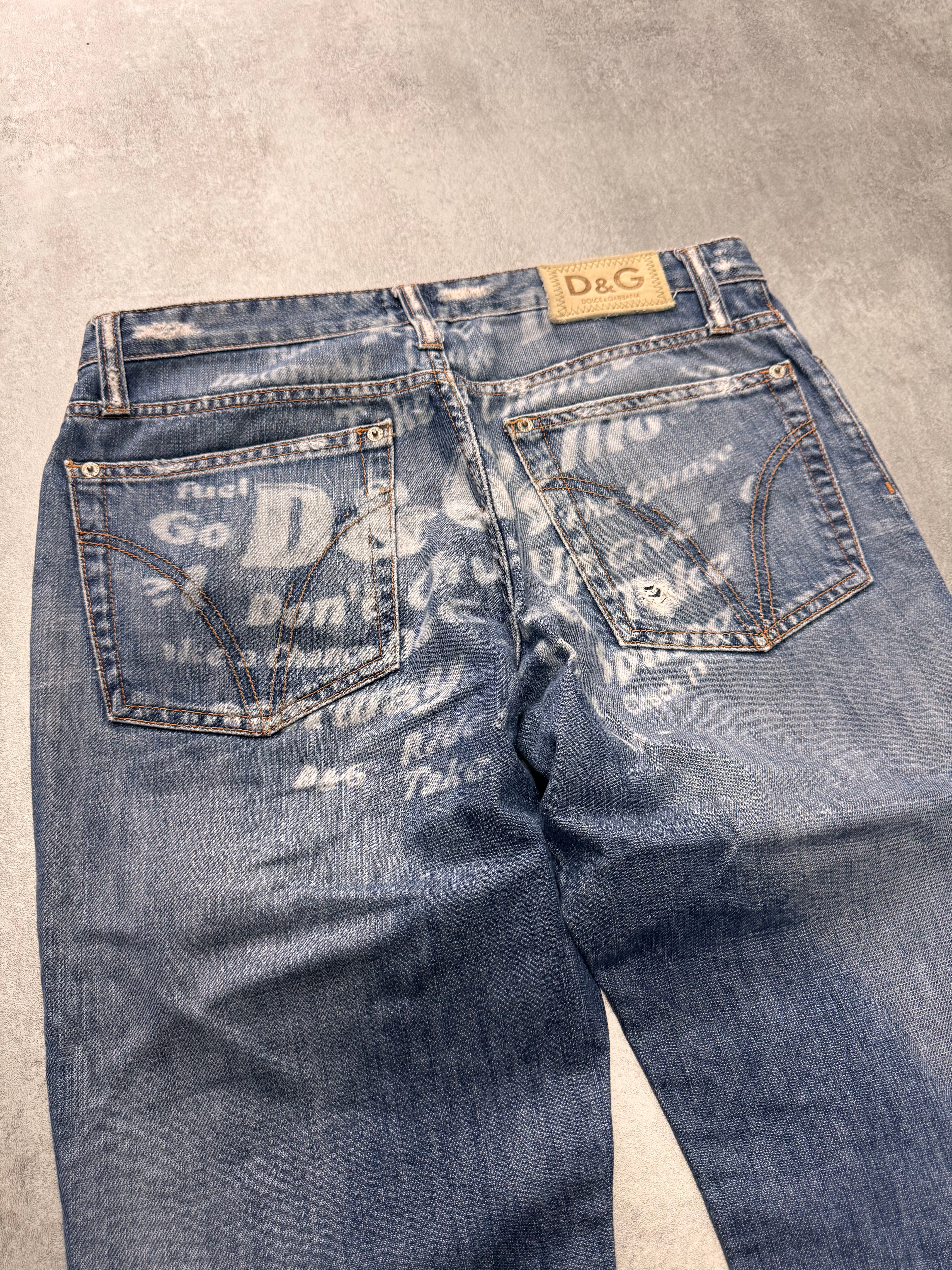 AW2004 Dolce & Gabbana Back Poem Denim Jeans