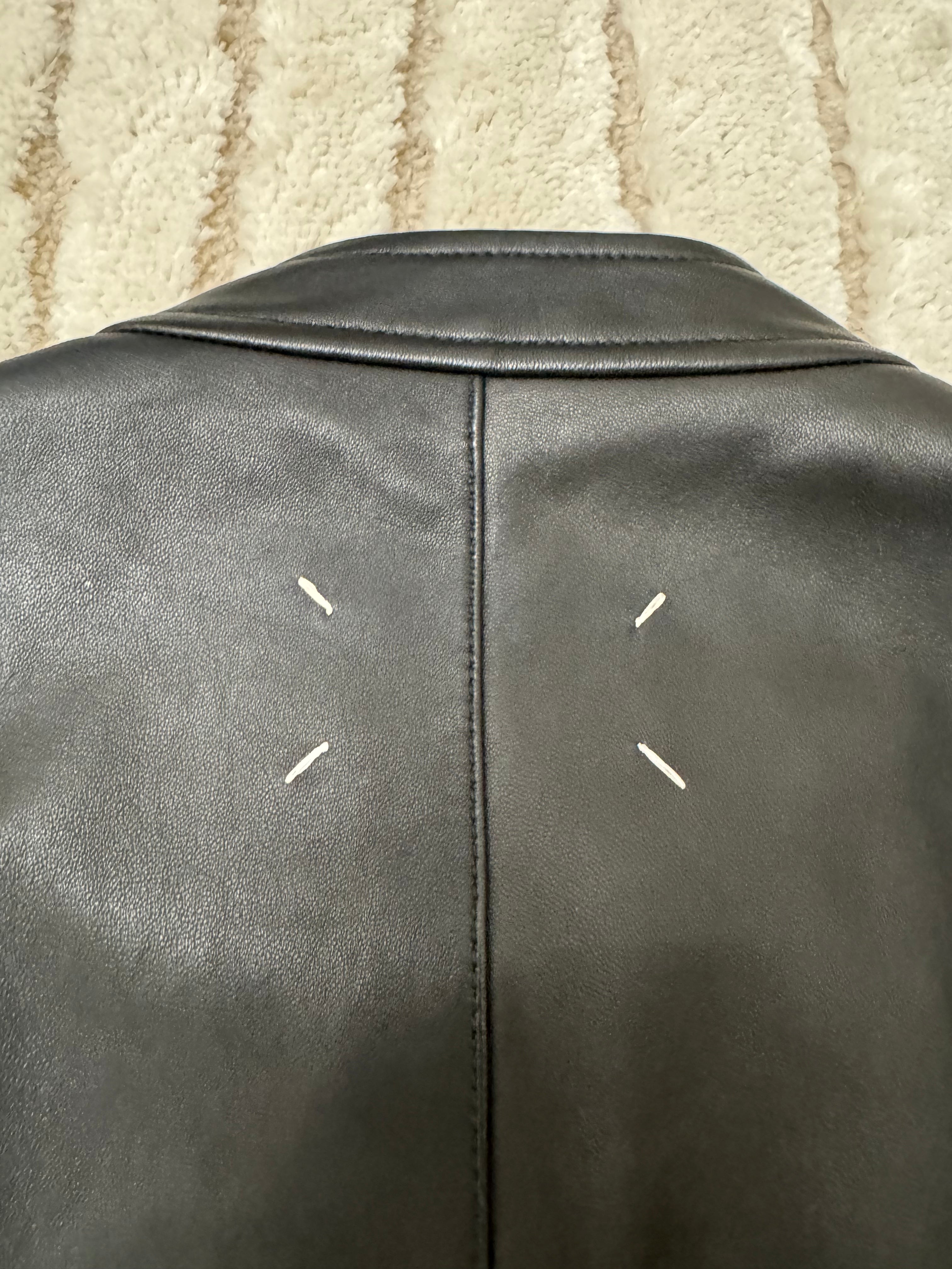SS20 Maison Margiela 5-Zip Black Leather Jacket