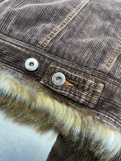 FW2001 Dolce & Gabbana Fur Striped Corduroy Jacket (S/M)