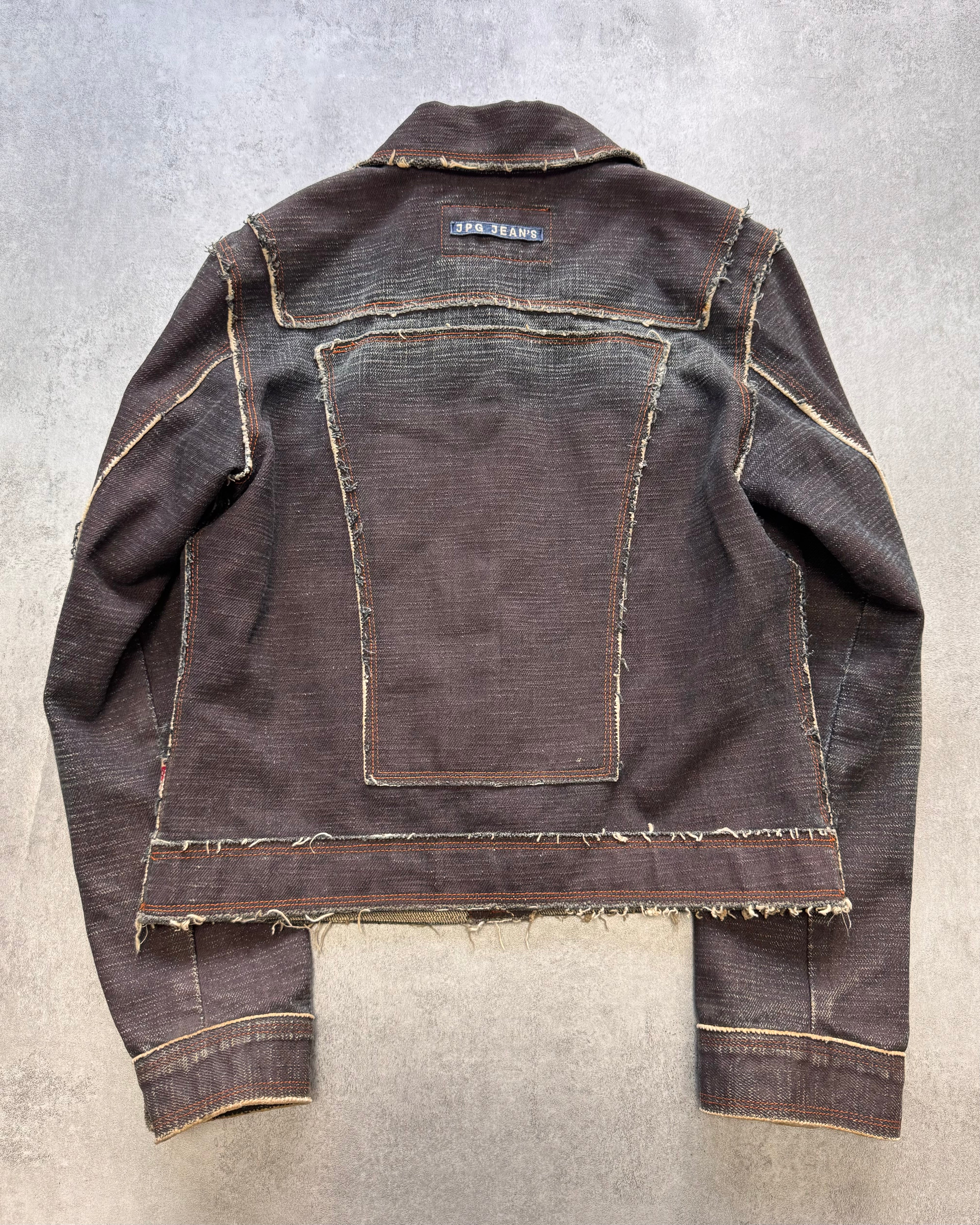 2000s Jean Paul Gaultier Denim Patchwork Jacket & Long Skirt Set