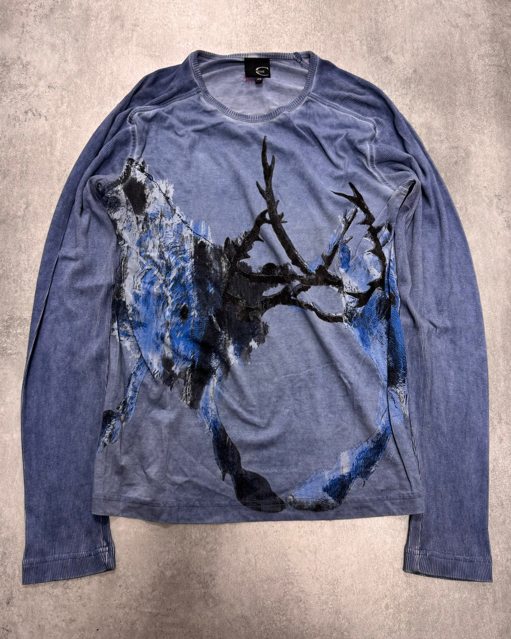 2000s Cavalli Fighting Deers Painting Longsleeves