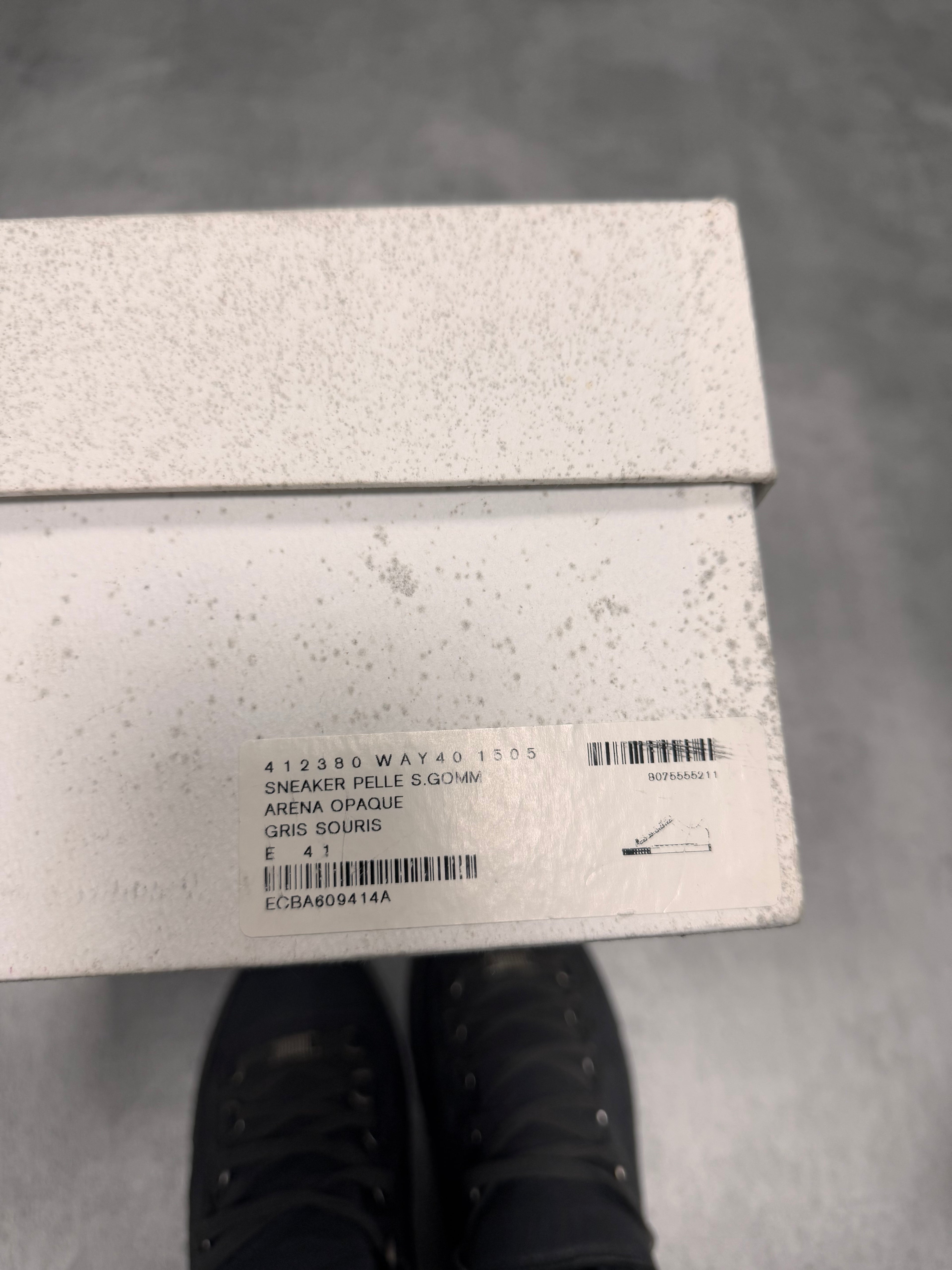 Balenciaga Arena Low Grey Cracked Leather Sneakers