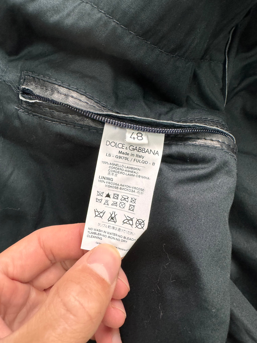 Dolce & Gabbana Discreet Obscur Leather Jacket