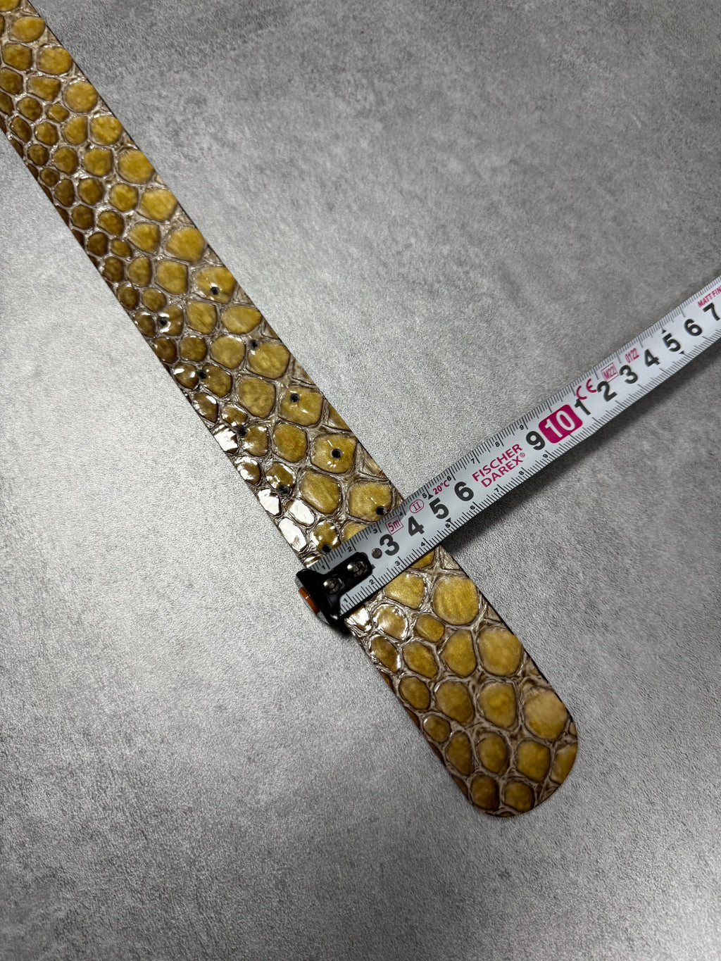 Cavalli Yellow Python Effect Leather Belt