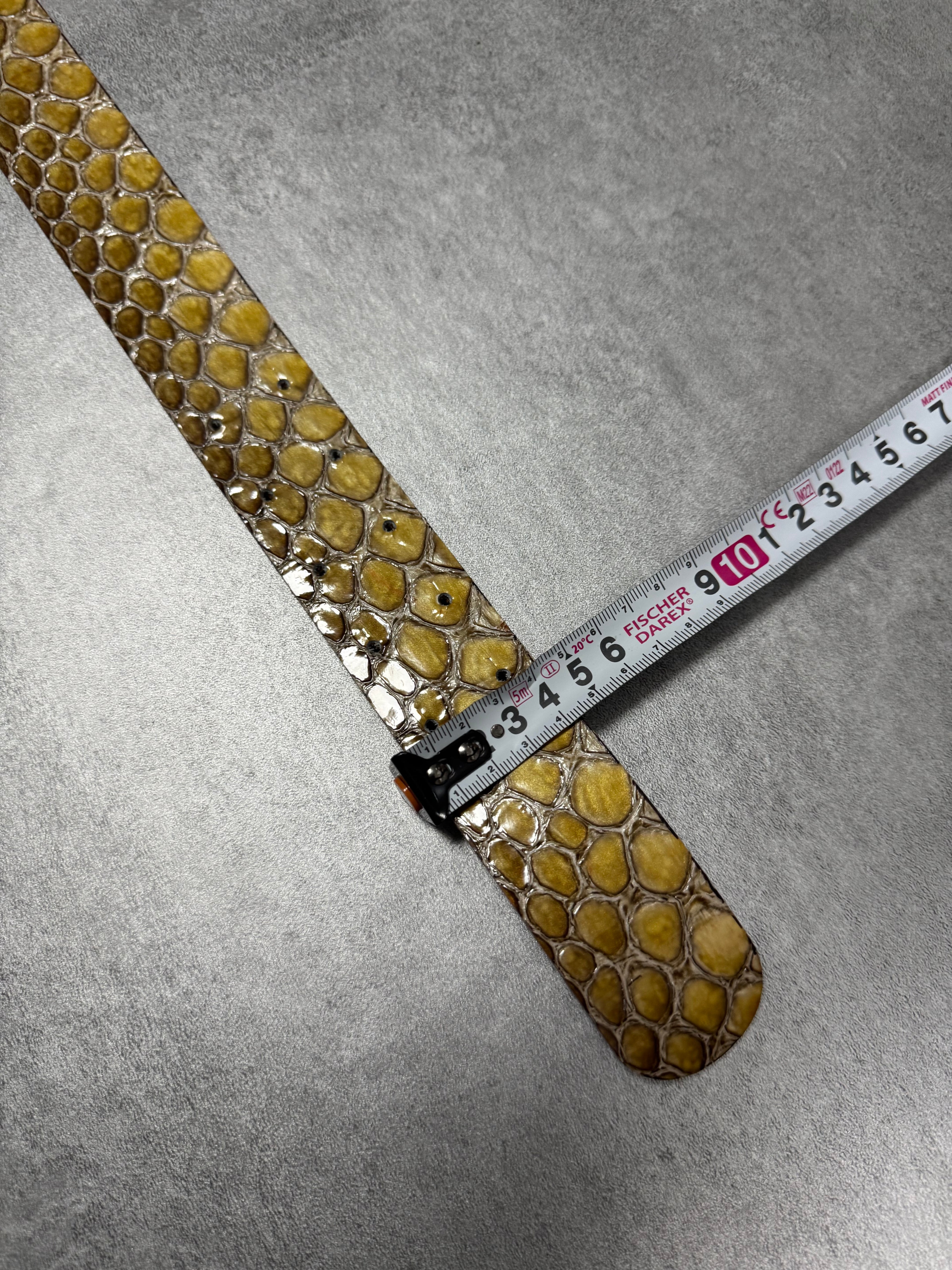 Cavalli Yellow Python Effect Leather Belt