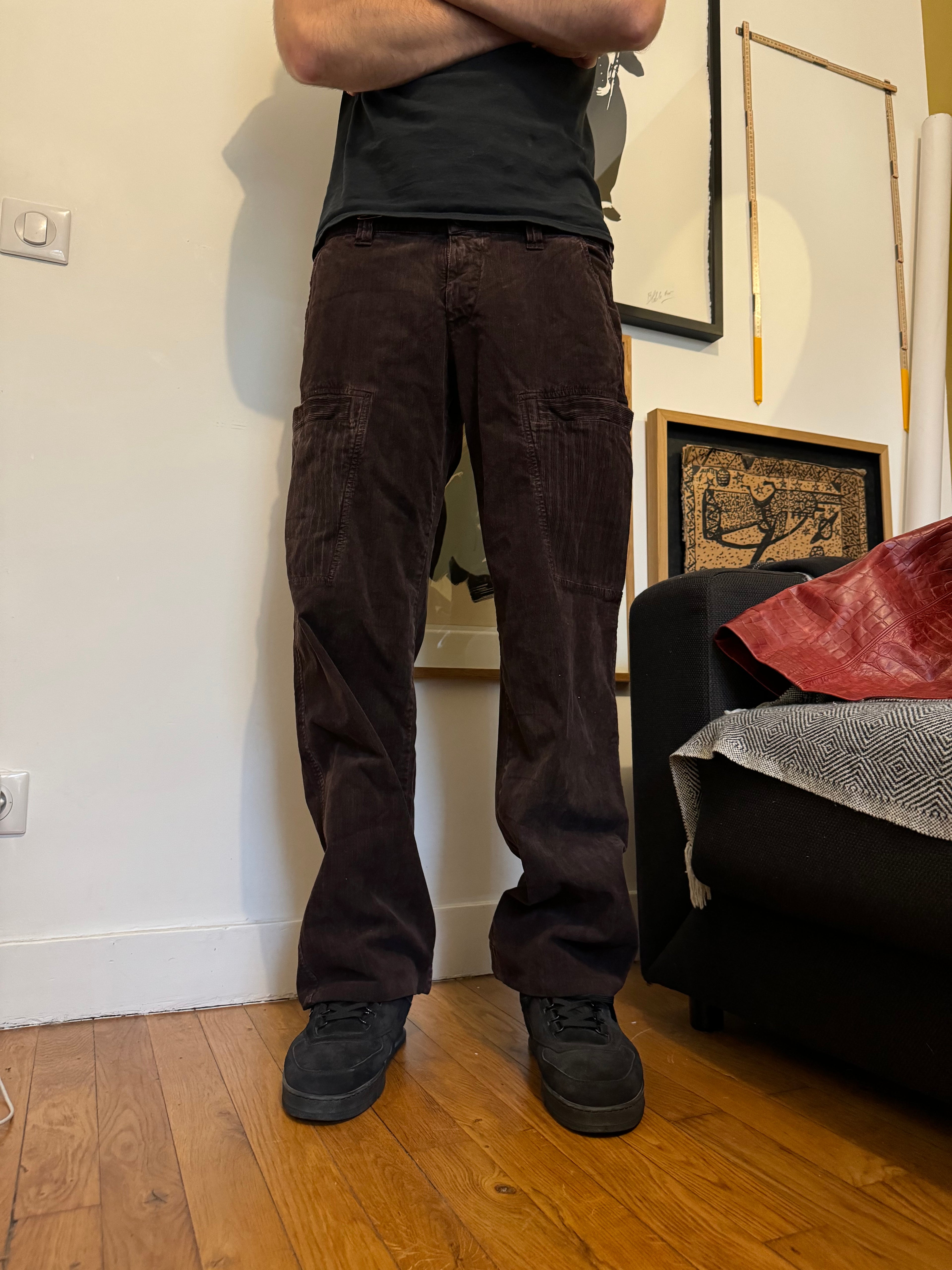 AW2018 Armani Brown Cargo Elevation Cozy Relaxed Pants