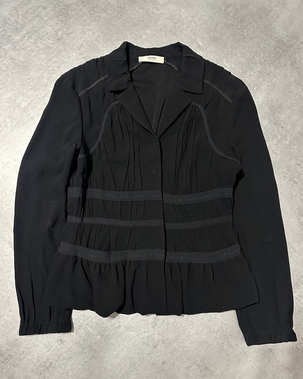 SS2007 Prada Black Pleats Shirt