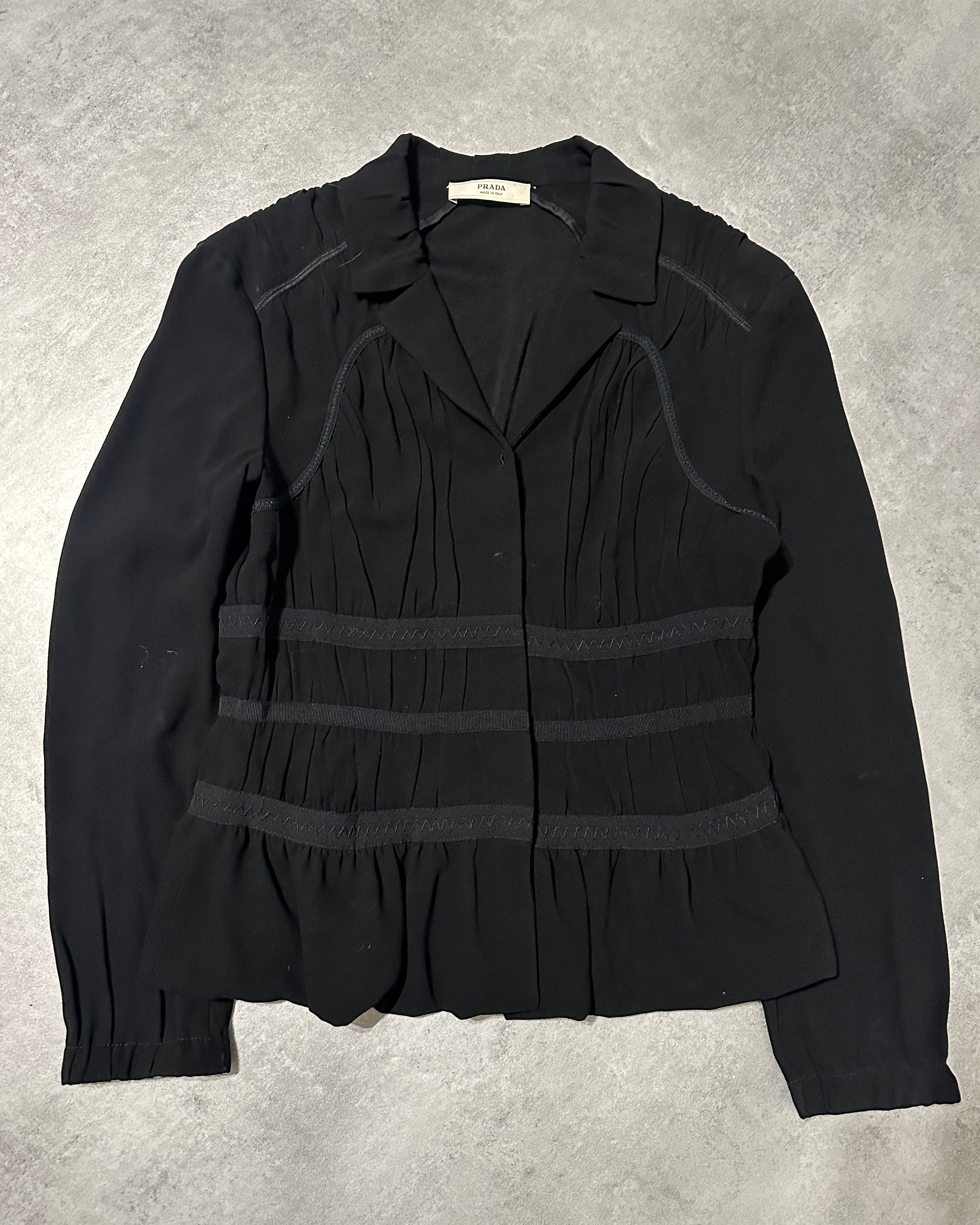 SS2007 Prada Black Pleats Shirt