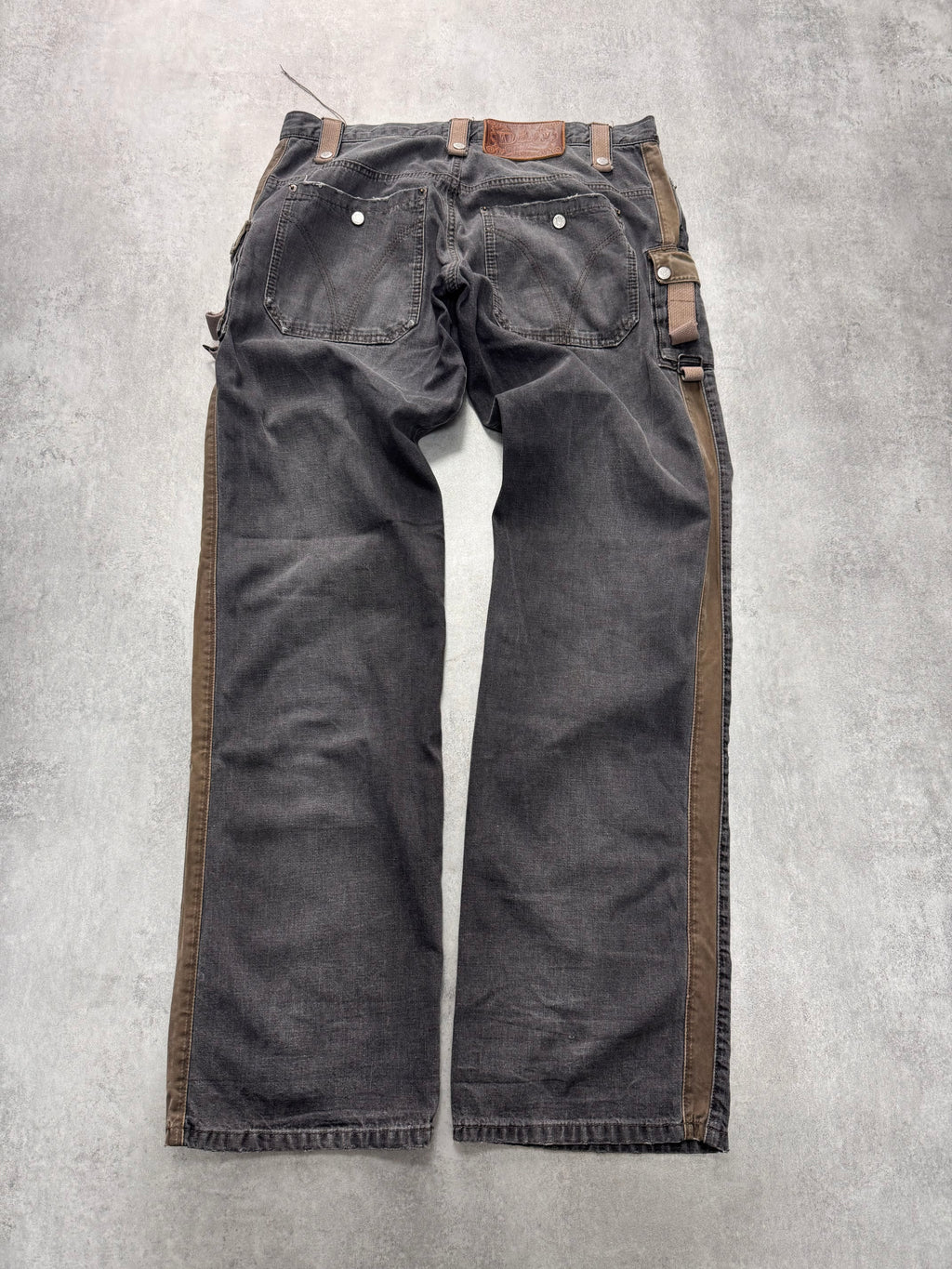 AW2004 Dolce & Gabbana Military Harness Cargo Grey Denim Jeans