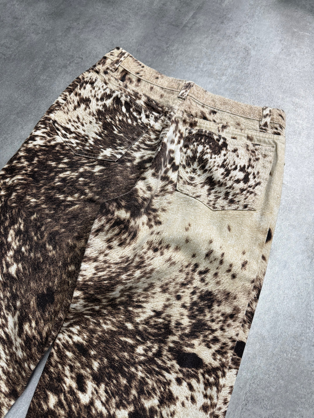FW1999 Roberto Cavalli Furry Cowprint Movement Pants