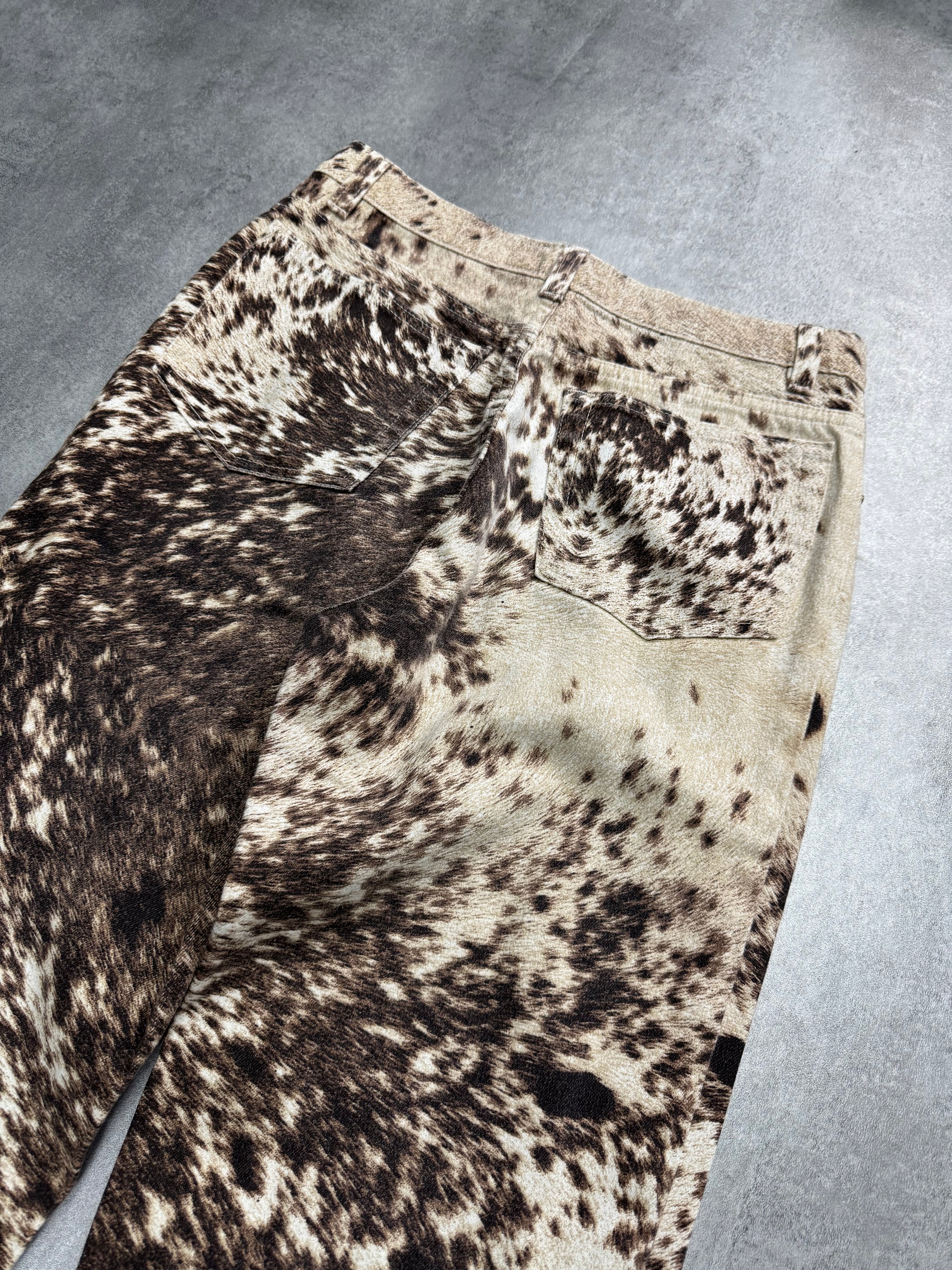 FW1999 Roberto Cavalli Furry Cowprint Movement Pants