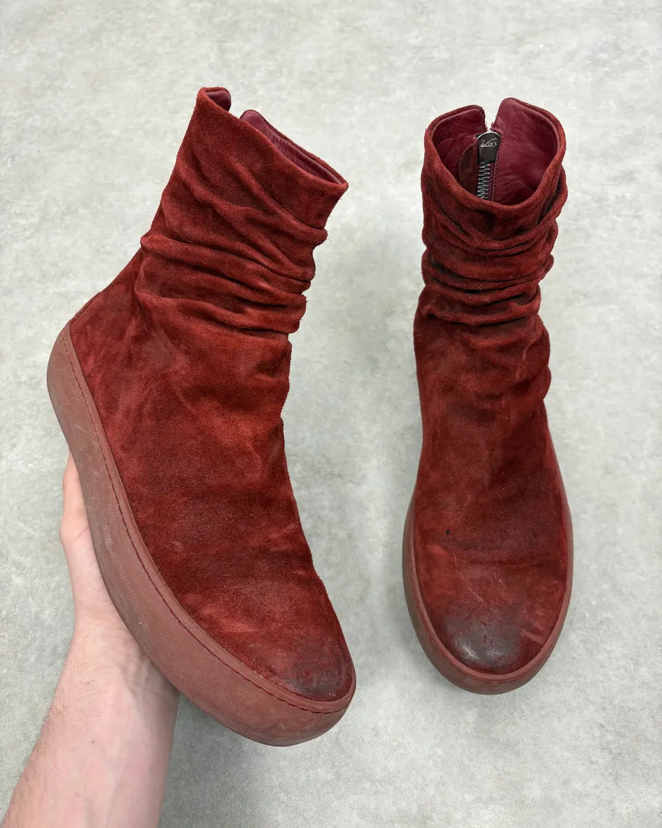 The Last Conspiracy Red Suede Leather Oxblood Boots vLHEYIw 0