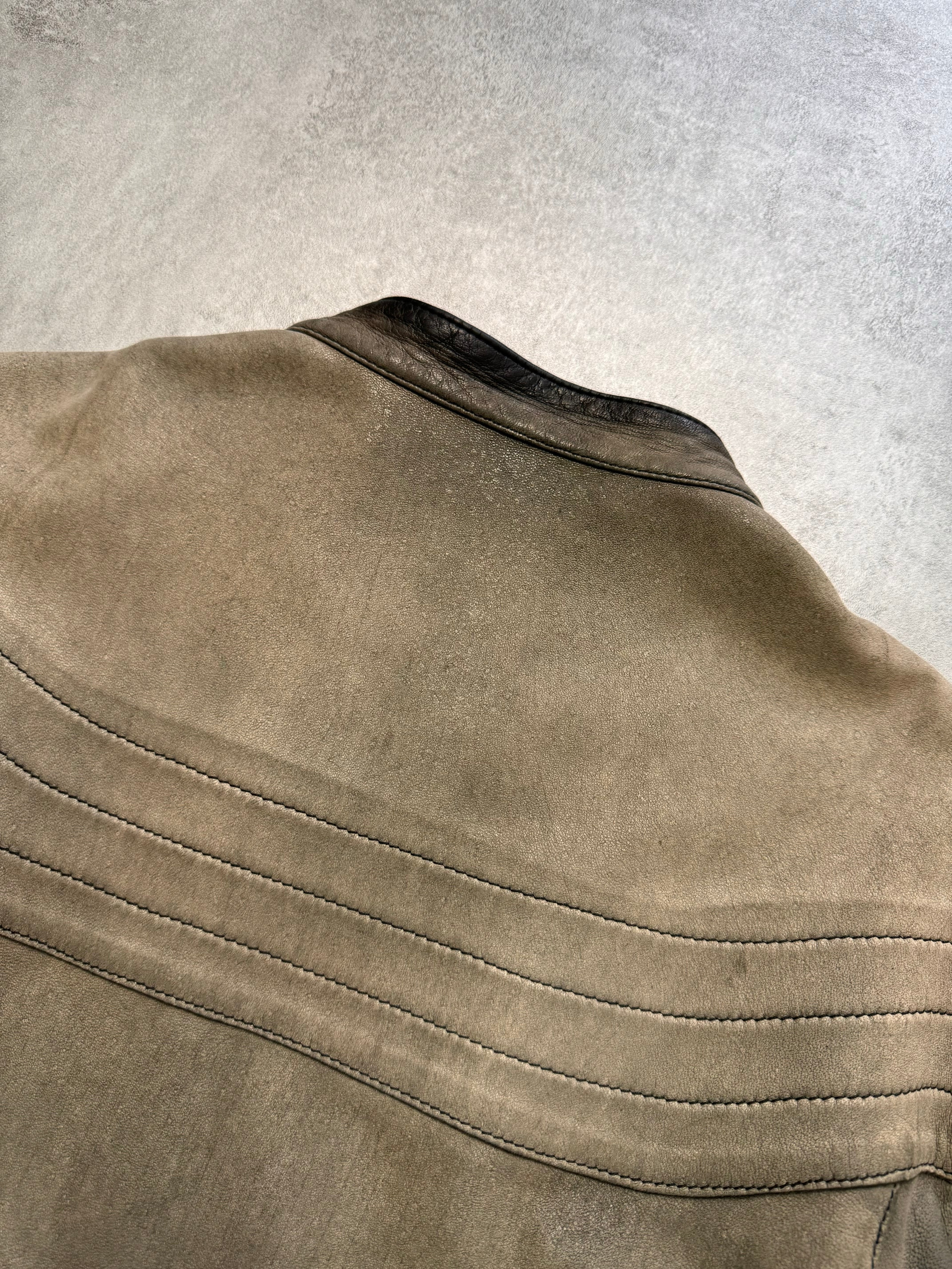 2000s Just Cavalli Biker Faded Leather Jacket (L)