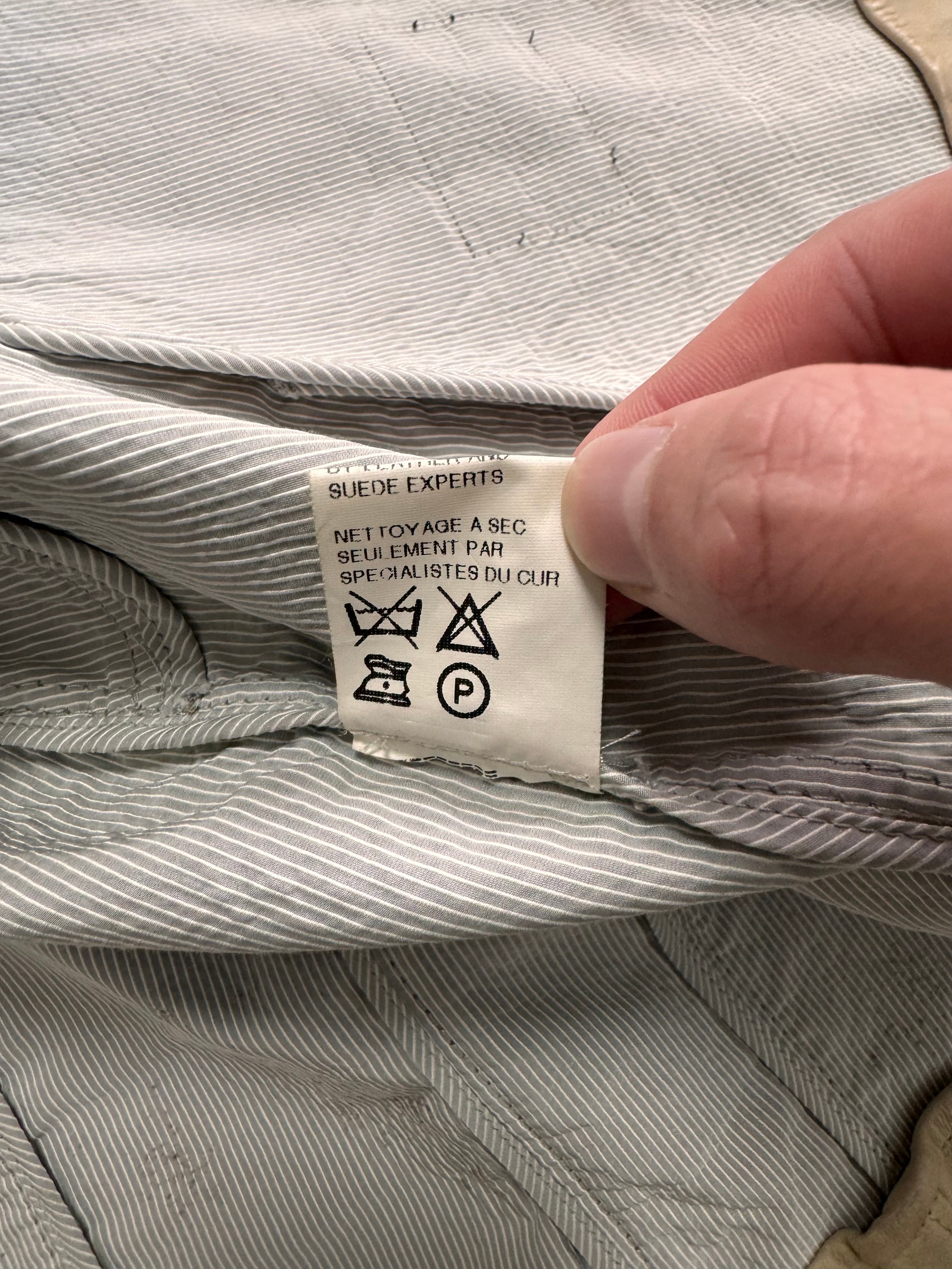 1990s Giorgio Armani Sand Armor Patches Leather Jacket