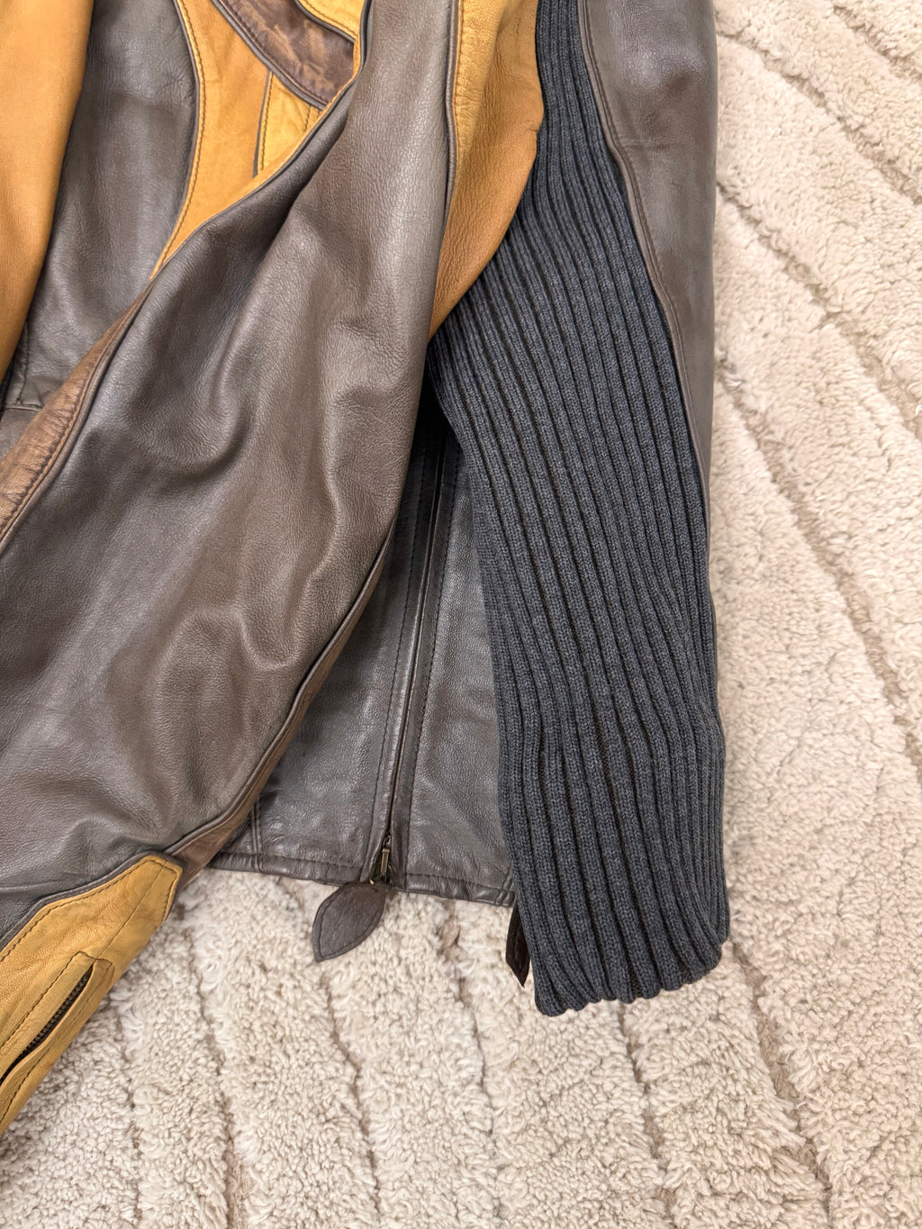 00s Cavalli Class パロットパッチワーク レザージャケット (M/L)