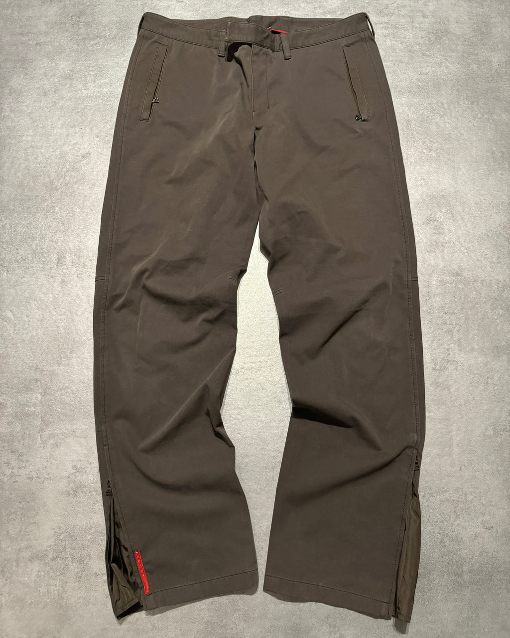 2000s Prada Tactical Linea Rossa Brown Pants (L) - 1