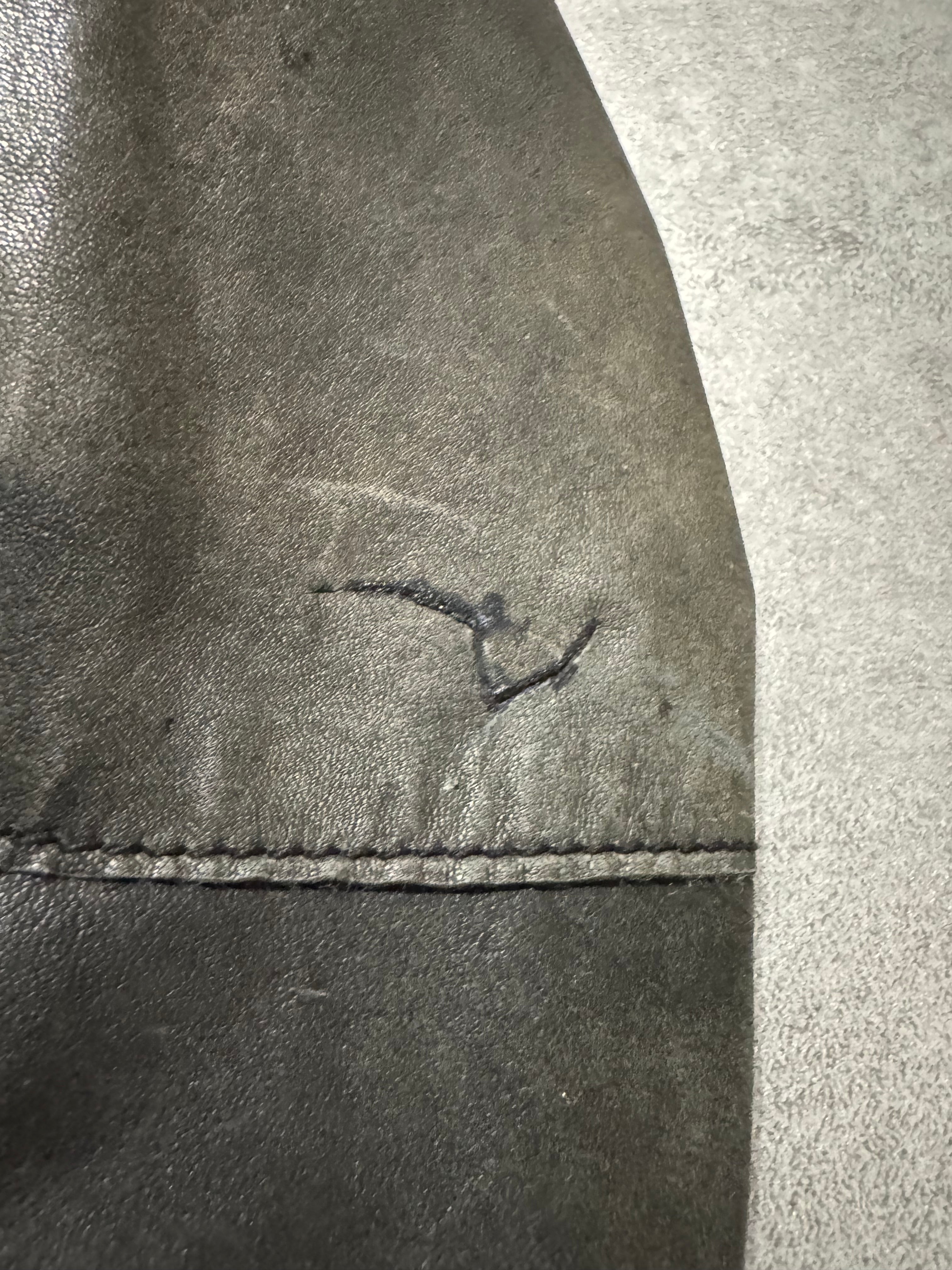 SS2008 Emporio Armani Hooded Faded Leather Black Jacket