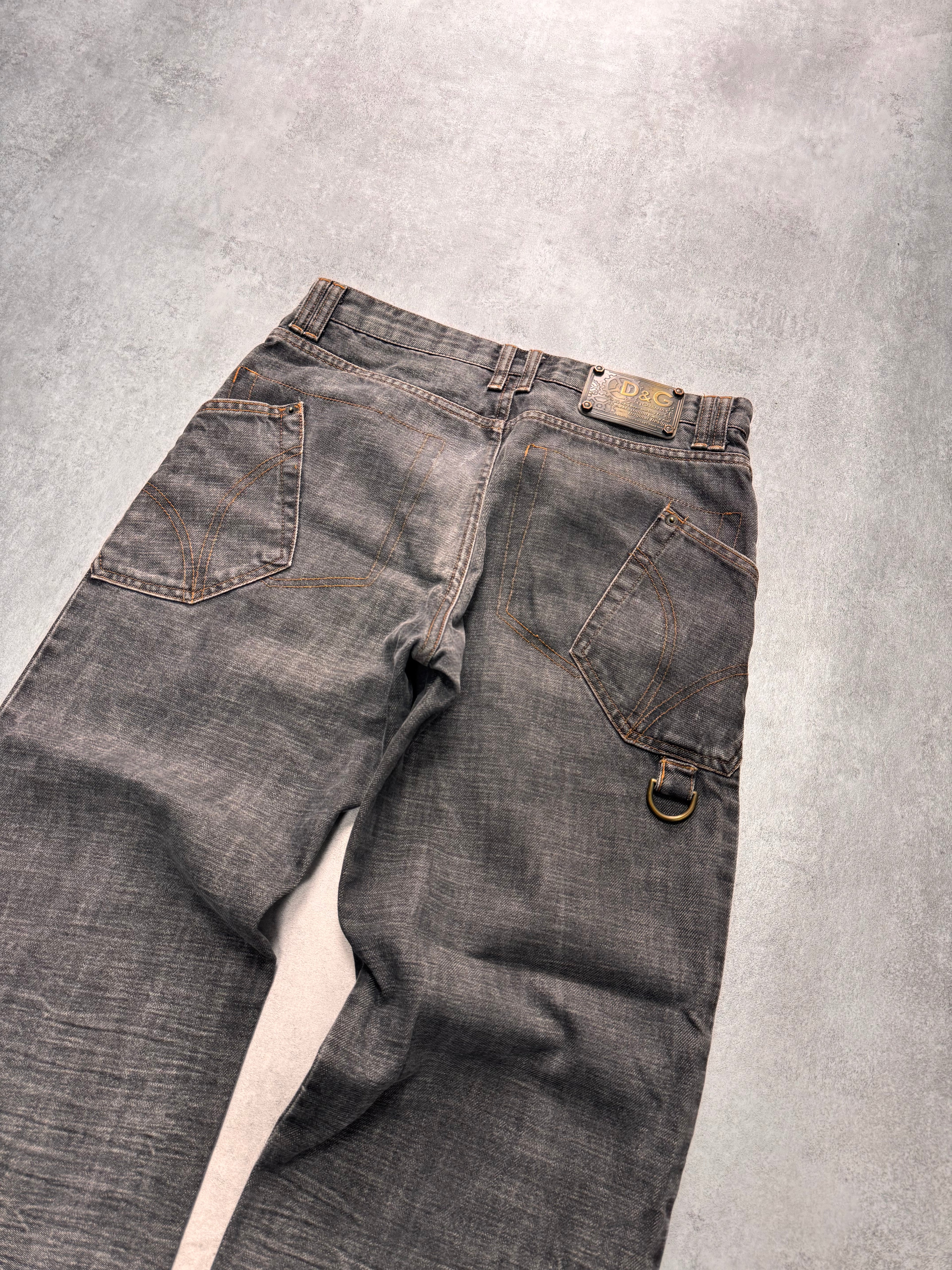 AW2003 Dolce & Gabbana Raw Grey Denim Jeans