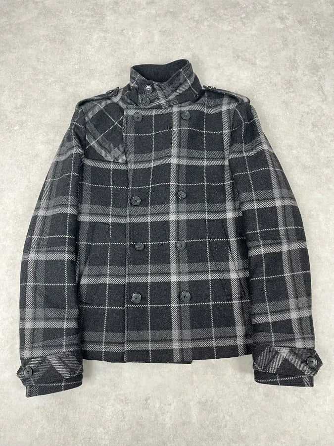 2000s Dolce & Gabbana Grey Checkered Wool Buttoned Jacket DZbWxyq 2