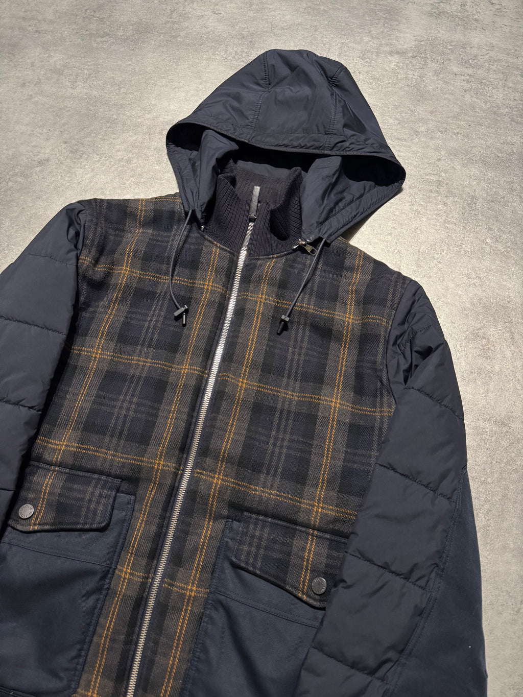 Louis Vuitton Tartan Hooded Blue Bomber Jacket
