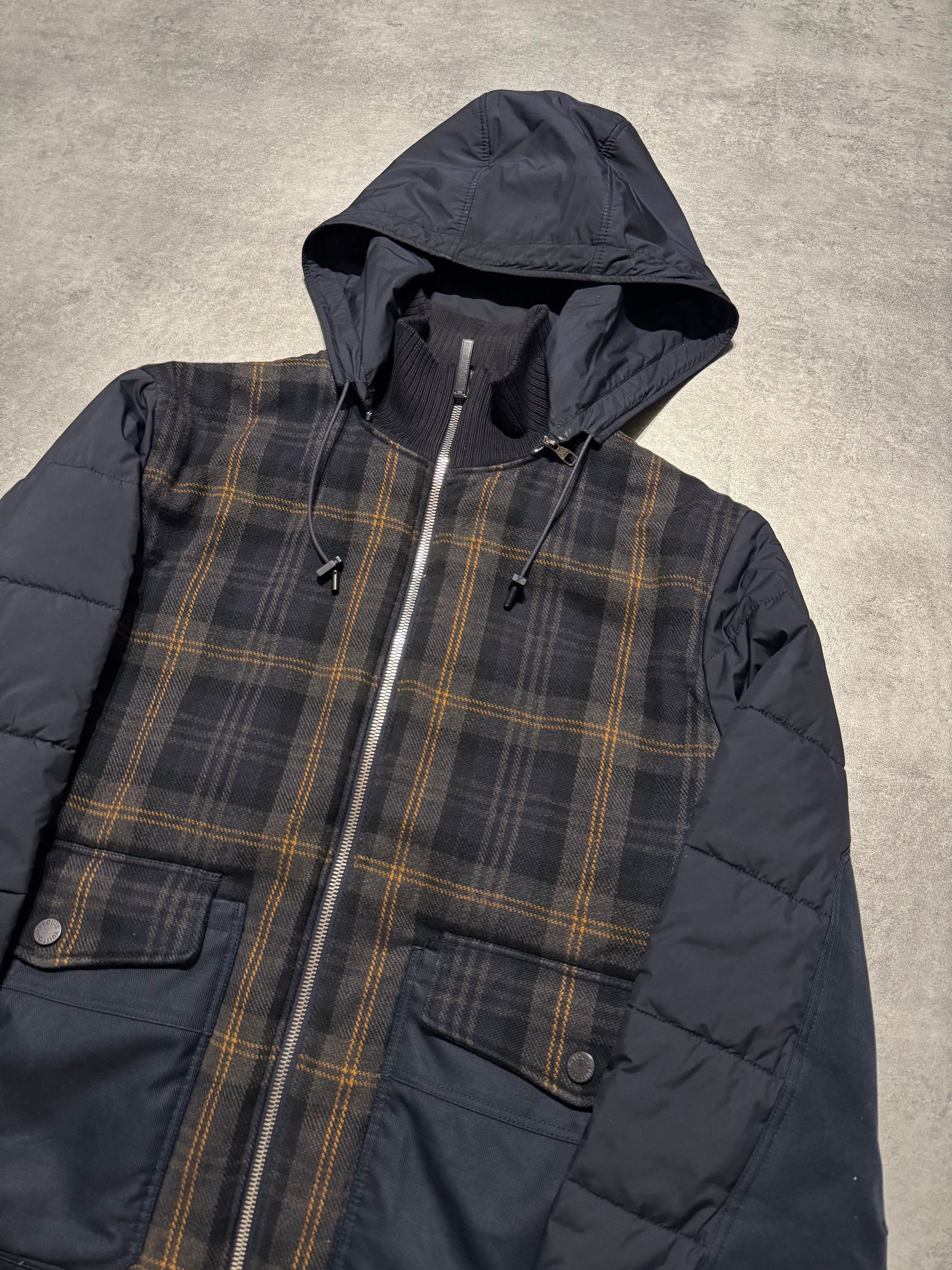 Louis Vuitton Tartan Hooded Blue Bomber Jacket