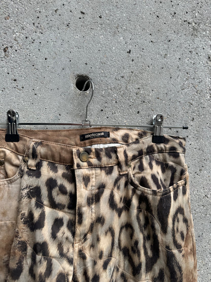 2000s Roberto Cavalli Deconstructed Jaguar Magma Exploration Pants (S)