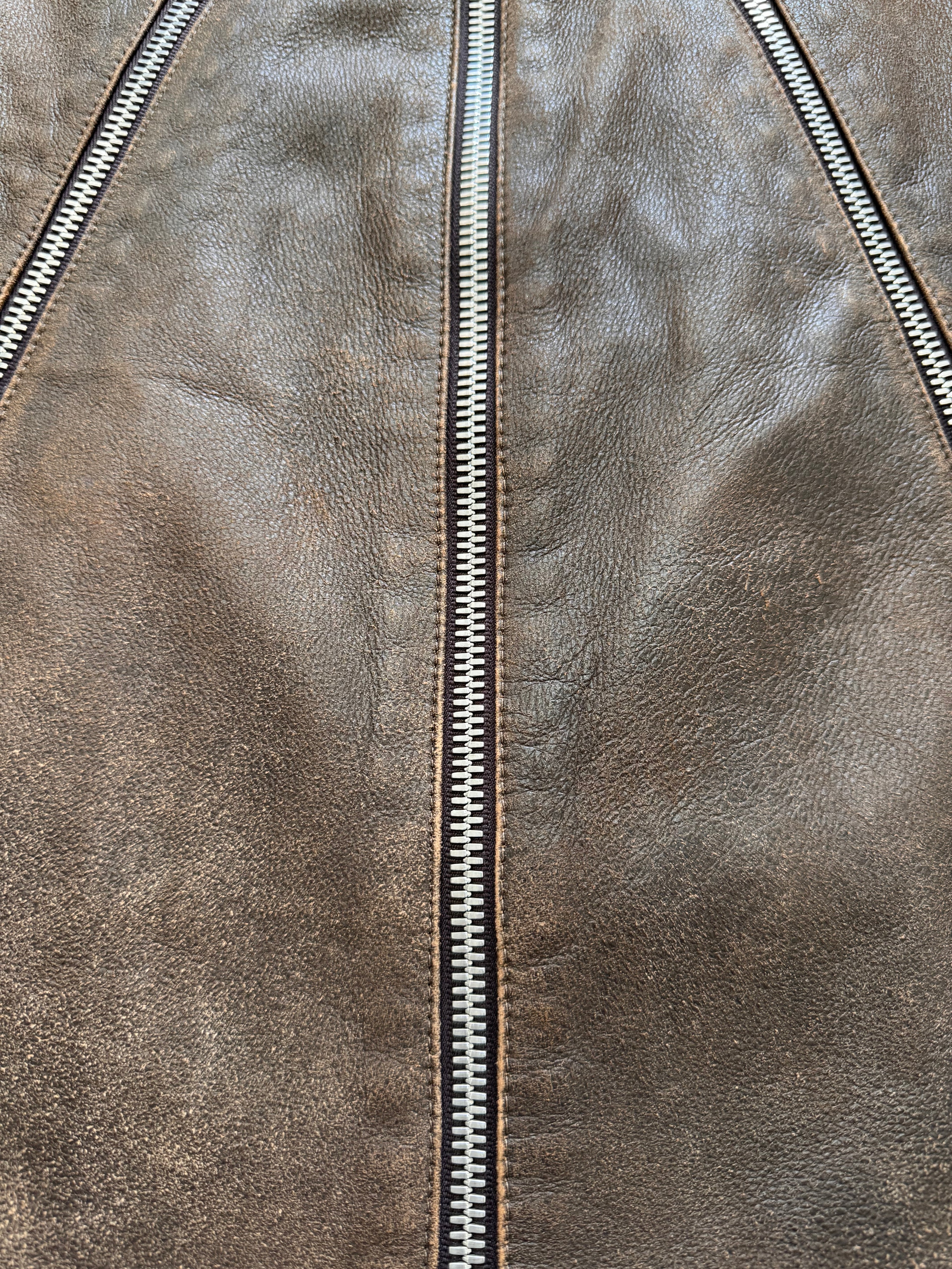 SS2017 Maison Margiela 5-Zip Biker Faded Leather Jacket