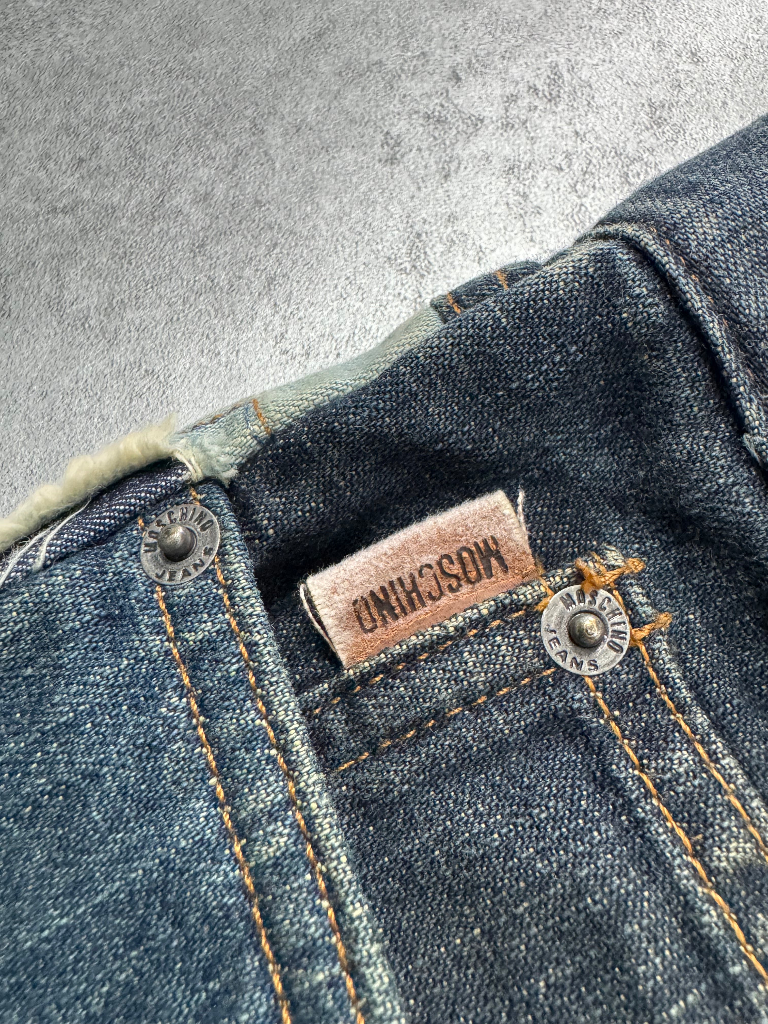 2000s Moschino Layered Faded Denim Jacket & Jeans Set