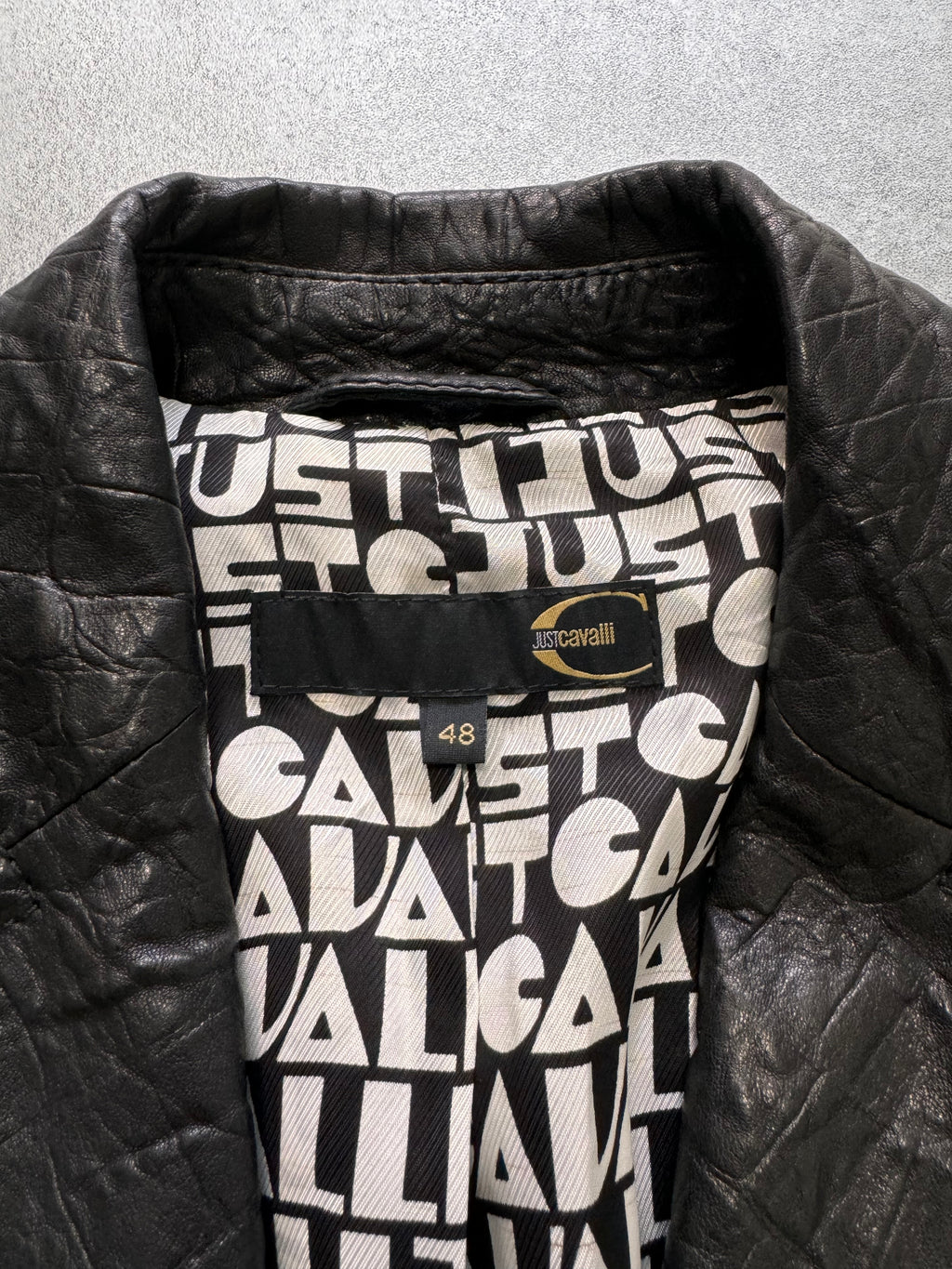 SS2009 Cavalli Crocodile Effect Leather Jacket