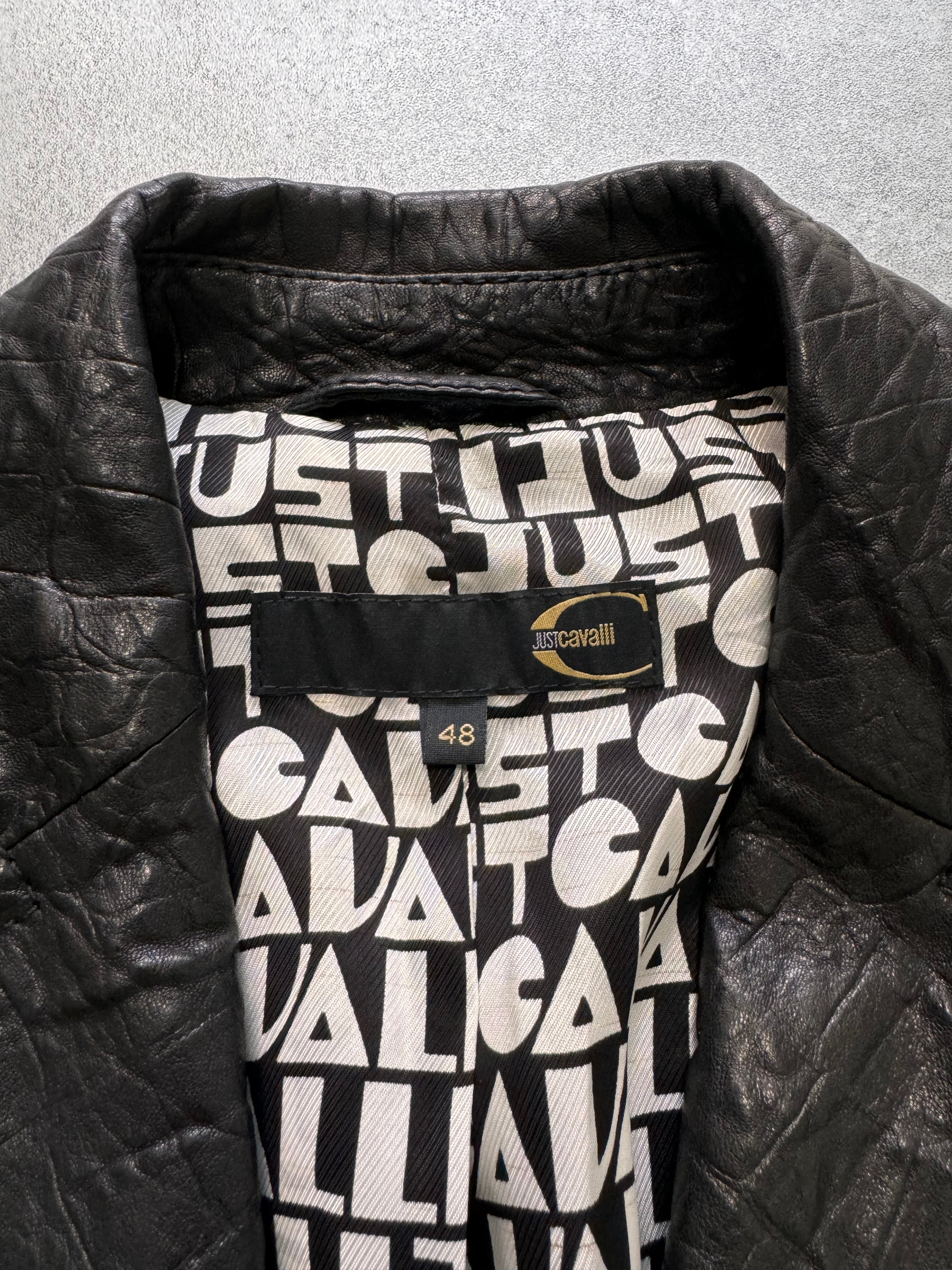 SS2009 Cavalli Crocodile Effect Leather Jacket