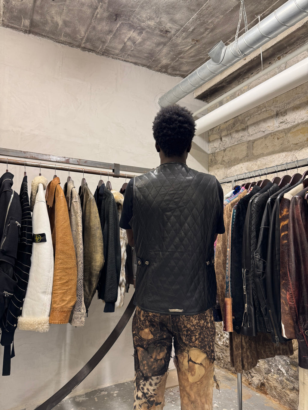 Chrome Hearts Quilted Leather Waistcoat Vest (S/M)