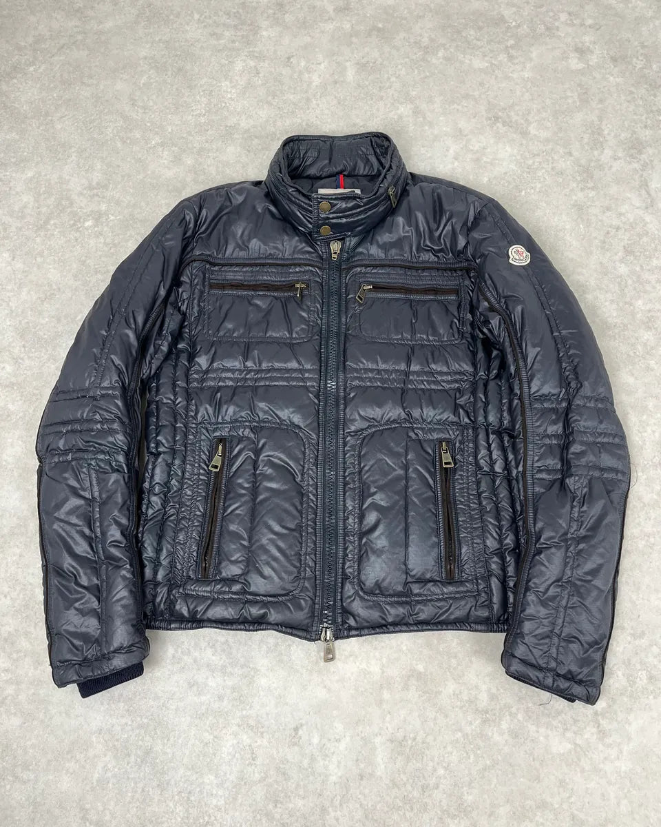 2000s Moncler Navy Biker Classy Puffer Jacket RiHOmCn 0