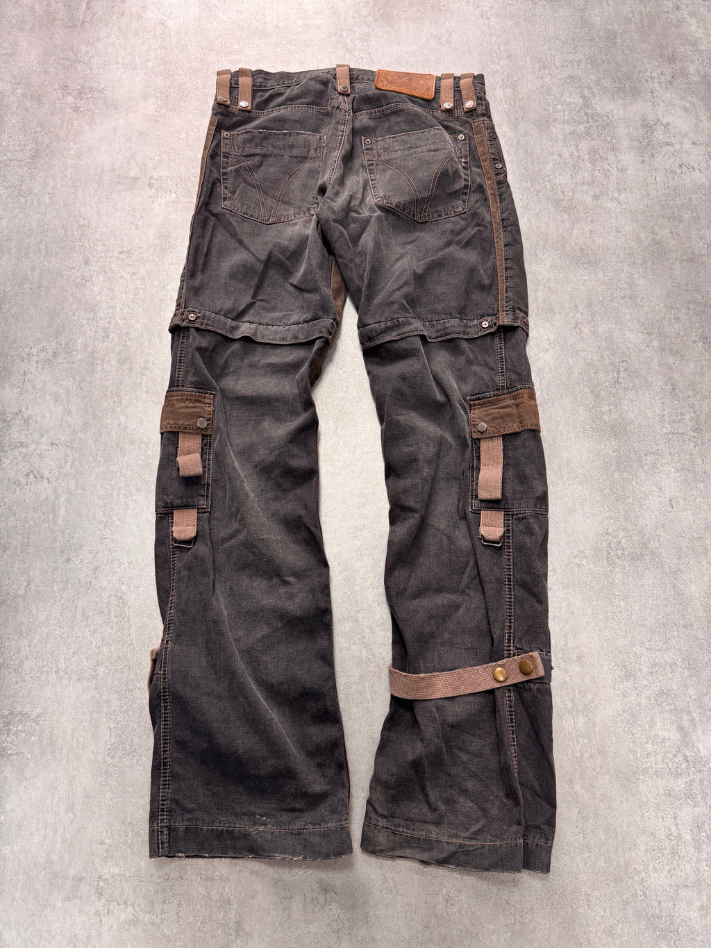 AW2004 Dolce & Gabbana Military Harness Cargo Grey Denim Jeans