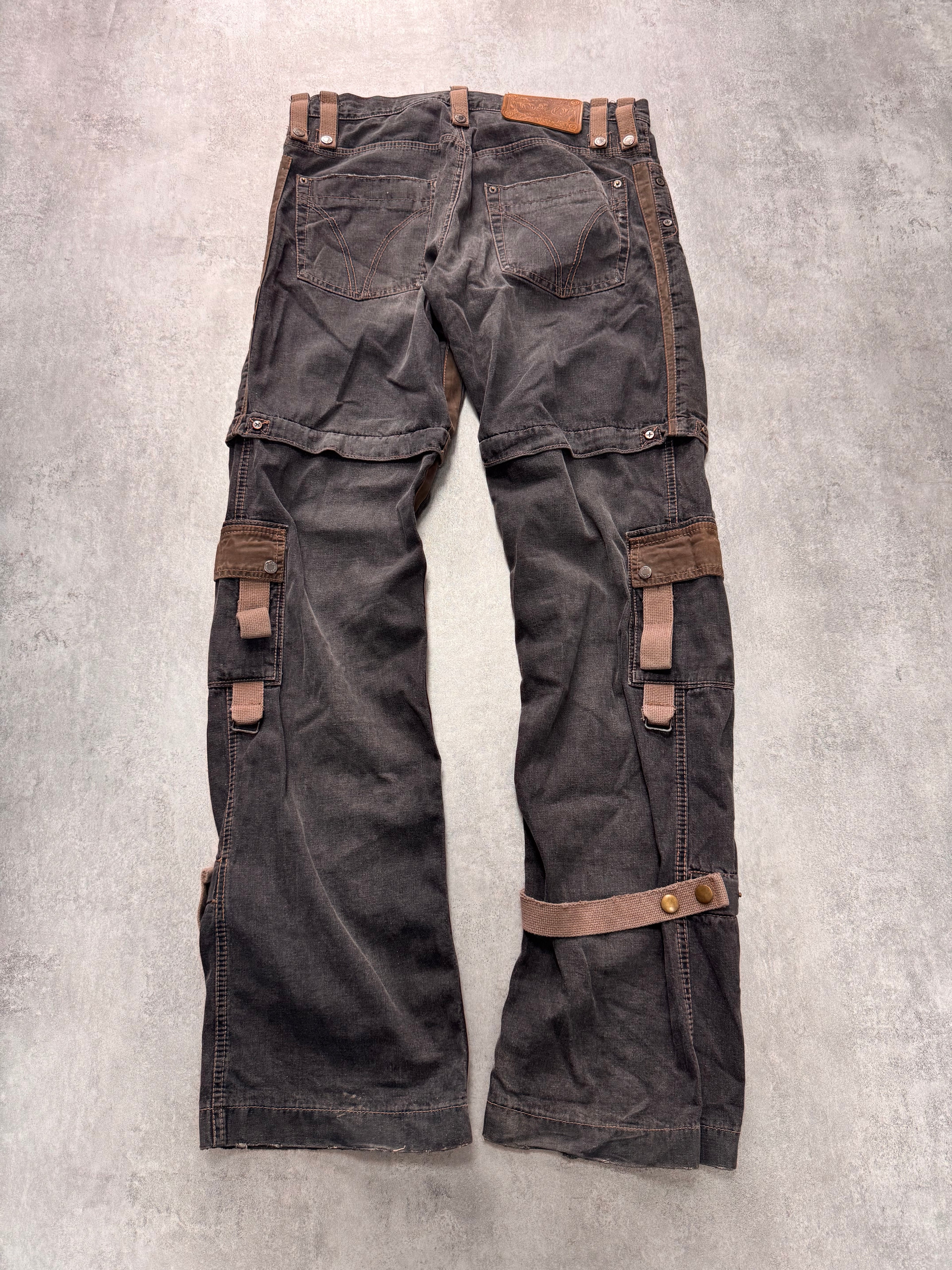 AW2004 Dolce & Gabbana Military Harness Cargo Grey Denim Jeans