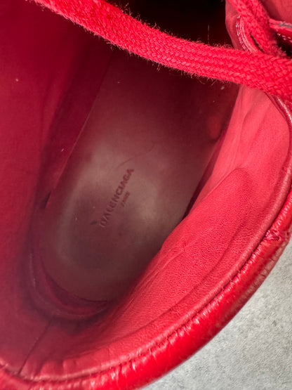 Balenciaga Arena High Red Cracked Leather Sneakers (45eu/us11)