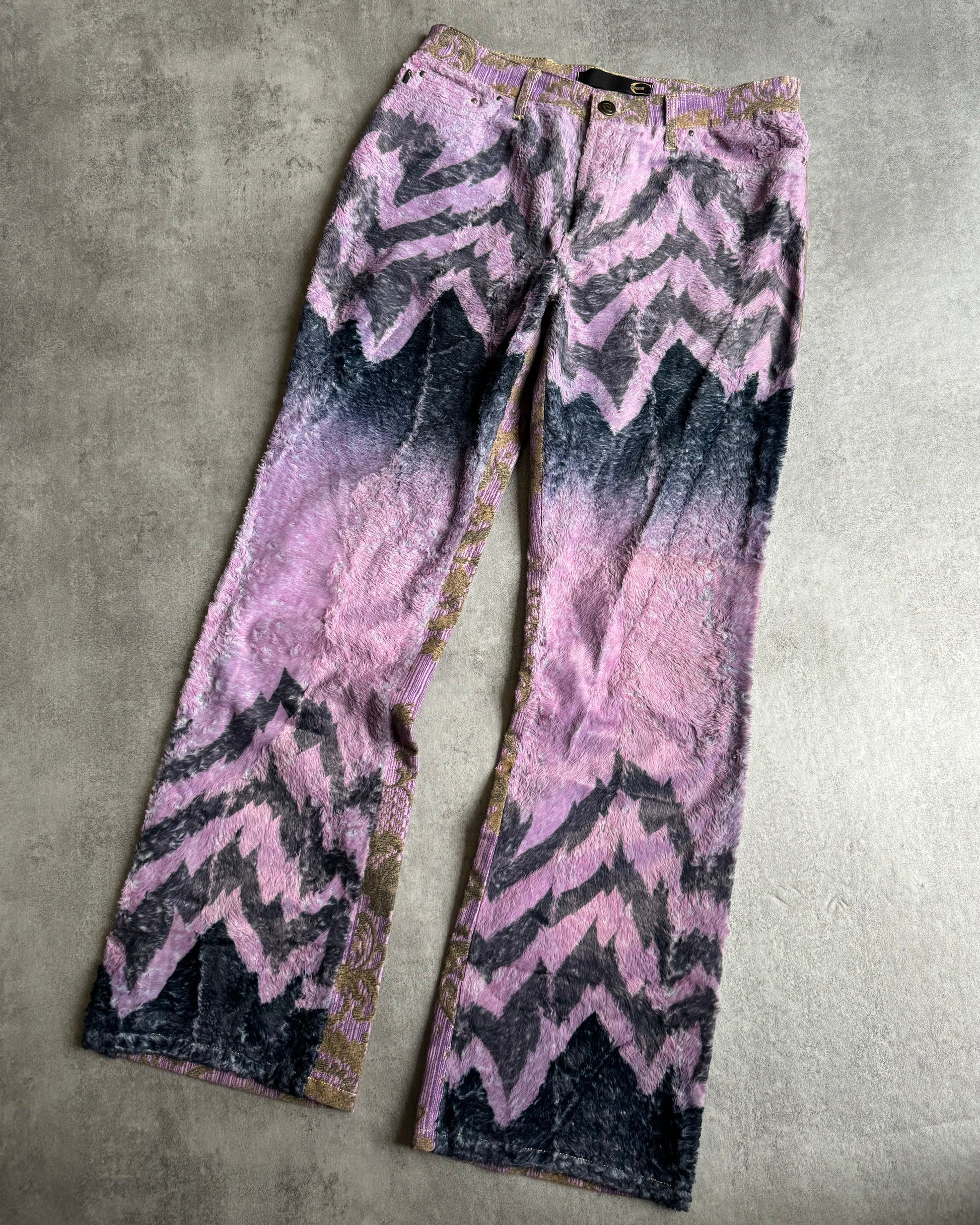 SS2005 Cavalli Mountain Peninsula Purple Relaxed Pants (S) - 10