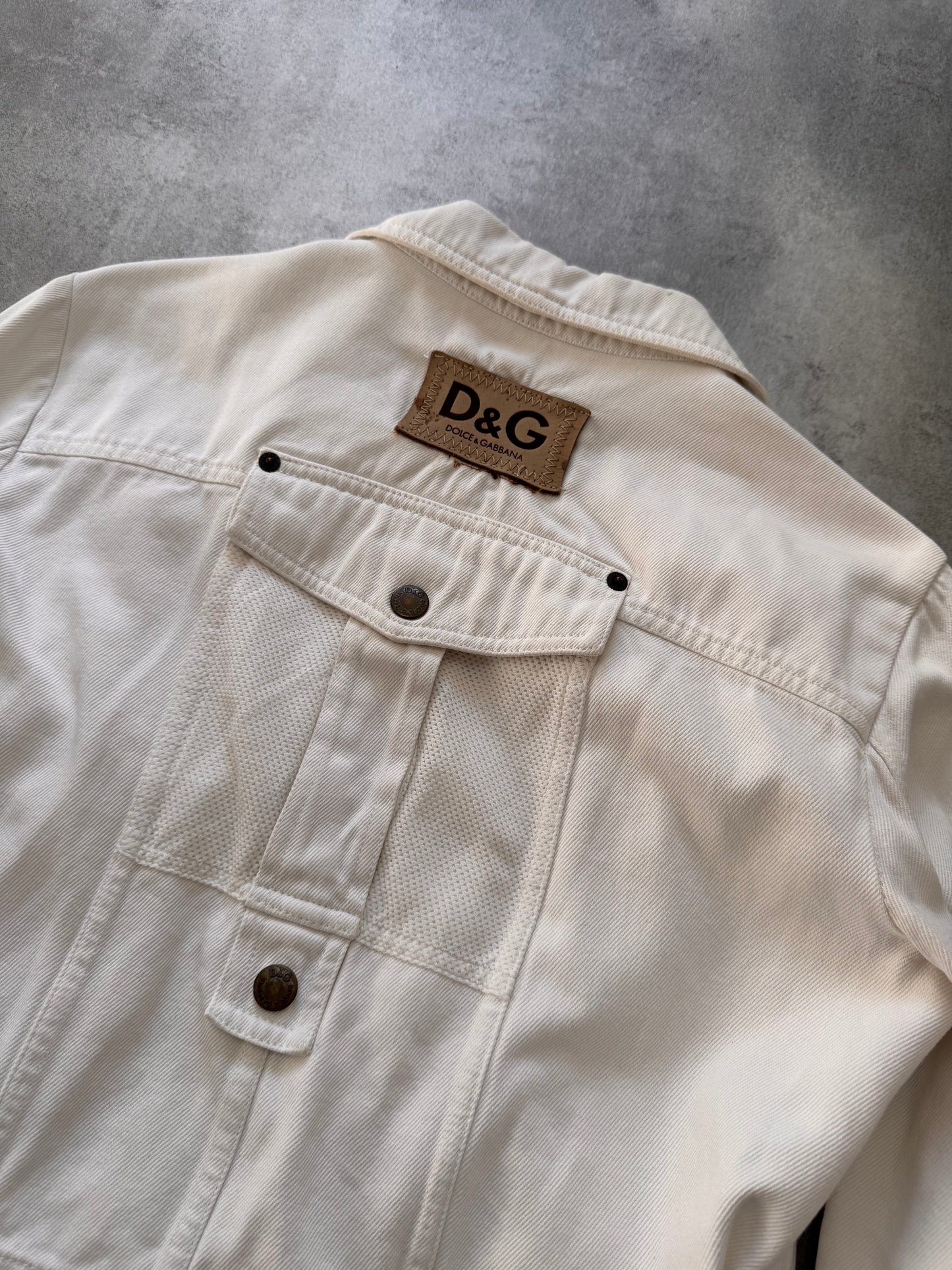 SS2003 Dolce & Gabbana Parachute Cargo Cropped White Jacket (XS/S)