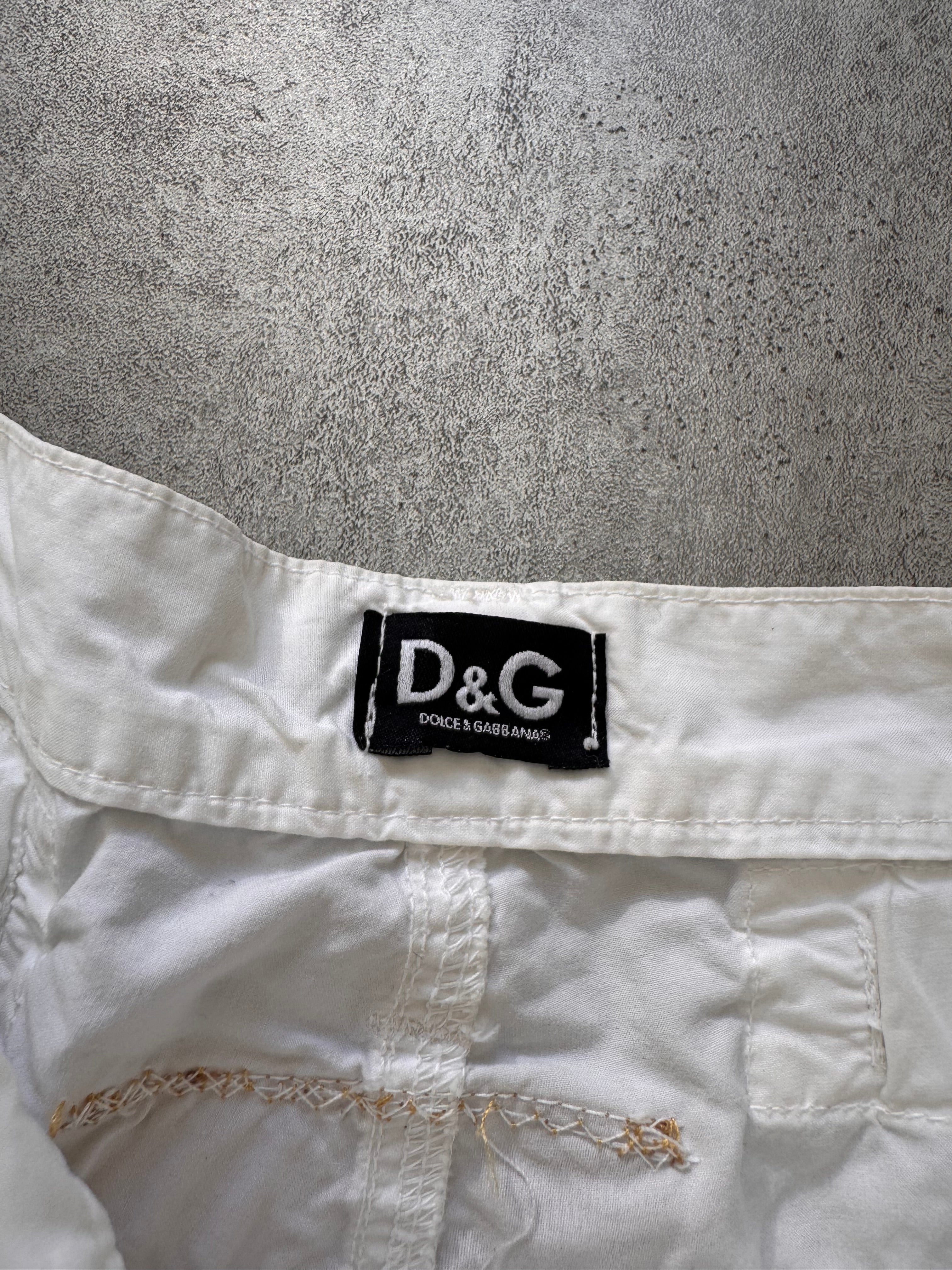 SS2004 Dolce & Gabbana Soft White Cargo Flared Pants