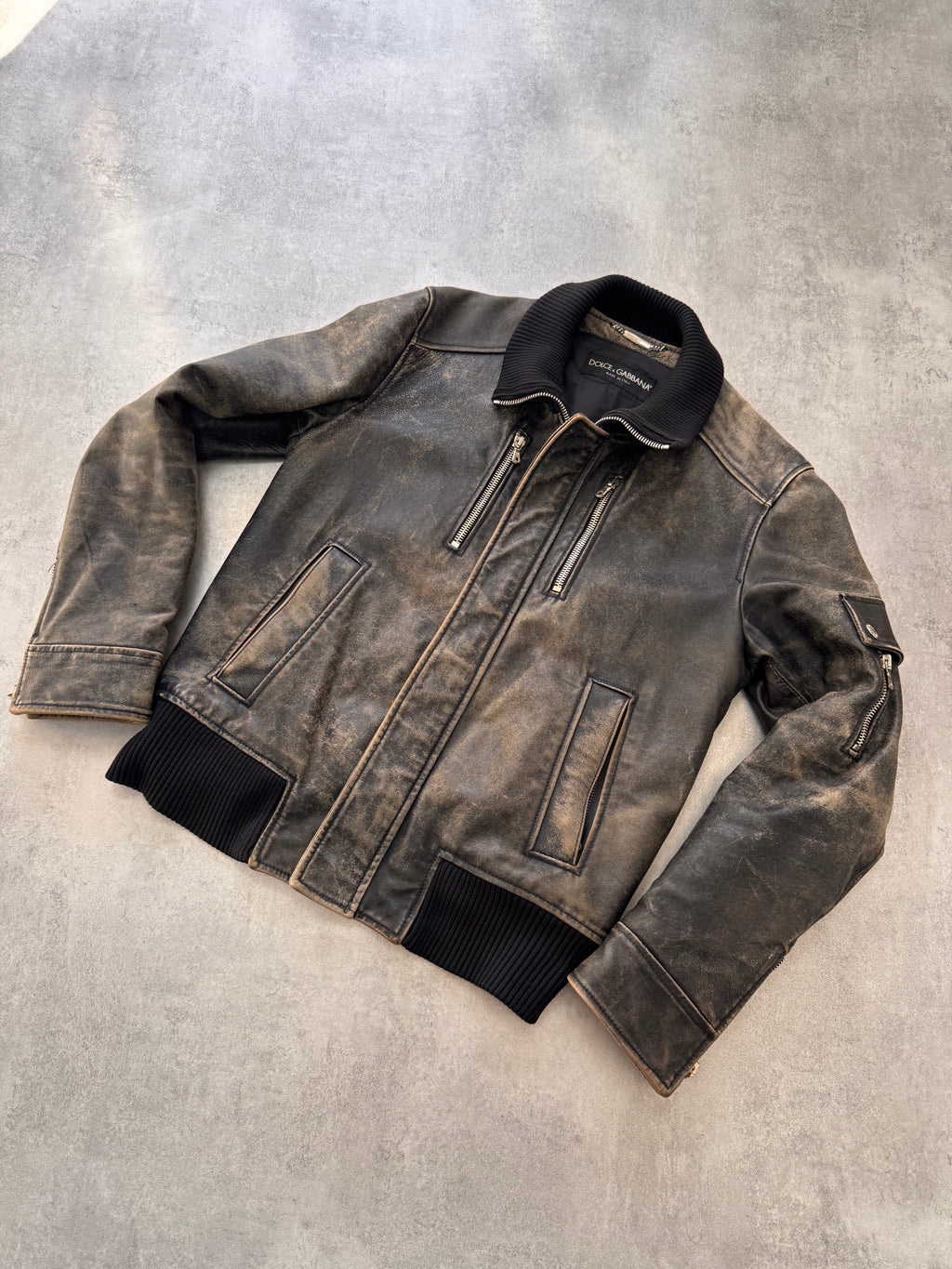 AW2003 Dolce & Gabbana Aged Horse Leather Jacket