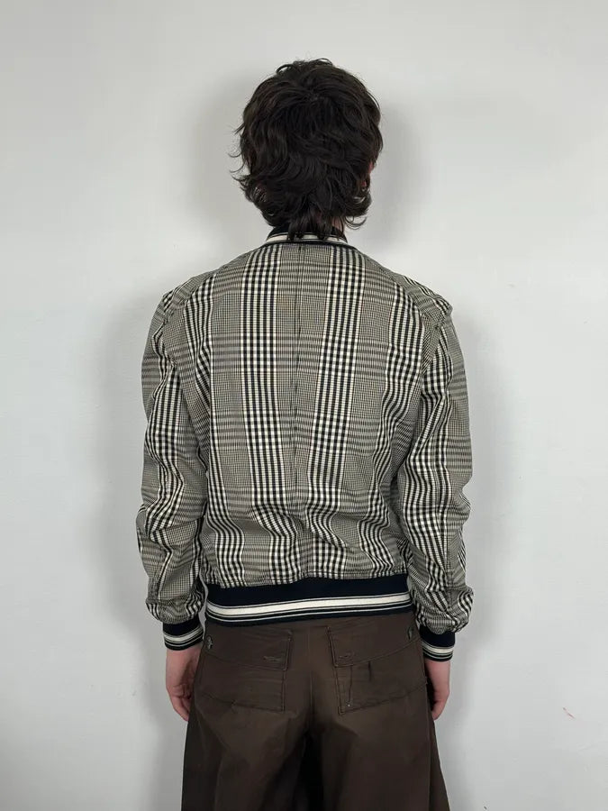 Dolce & Gabbana Black and White Checked Bomber Jacket YNOAWNu 2