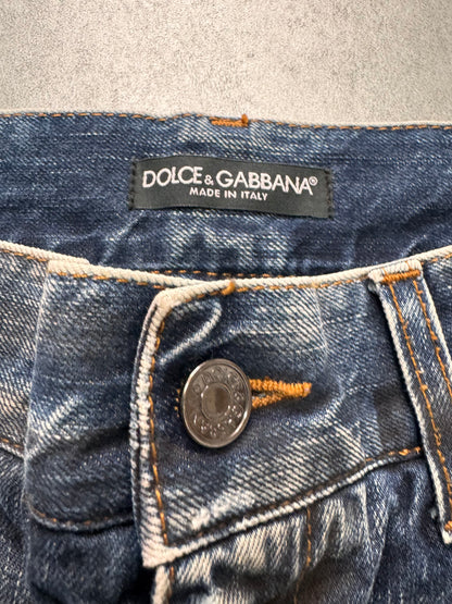 2000s Dolce & Gabbana Dirty Effect Denim Slim Jeans (S/M)