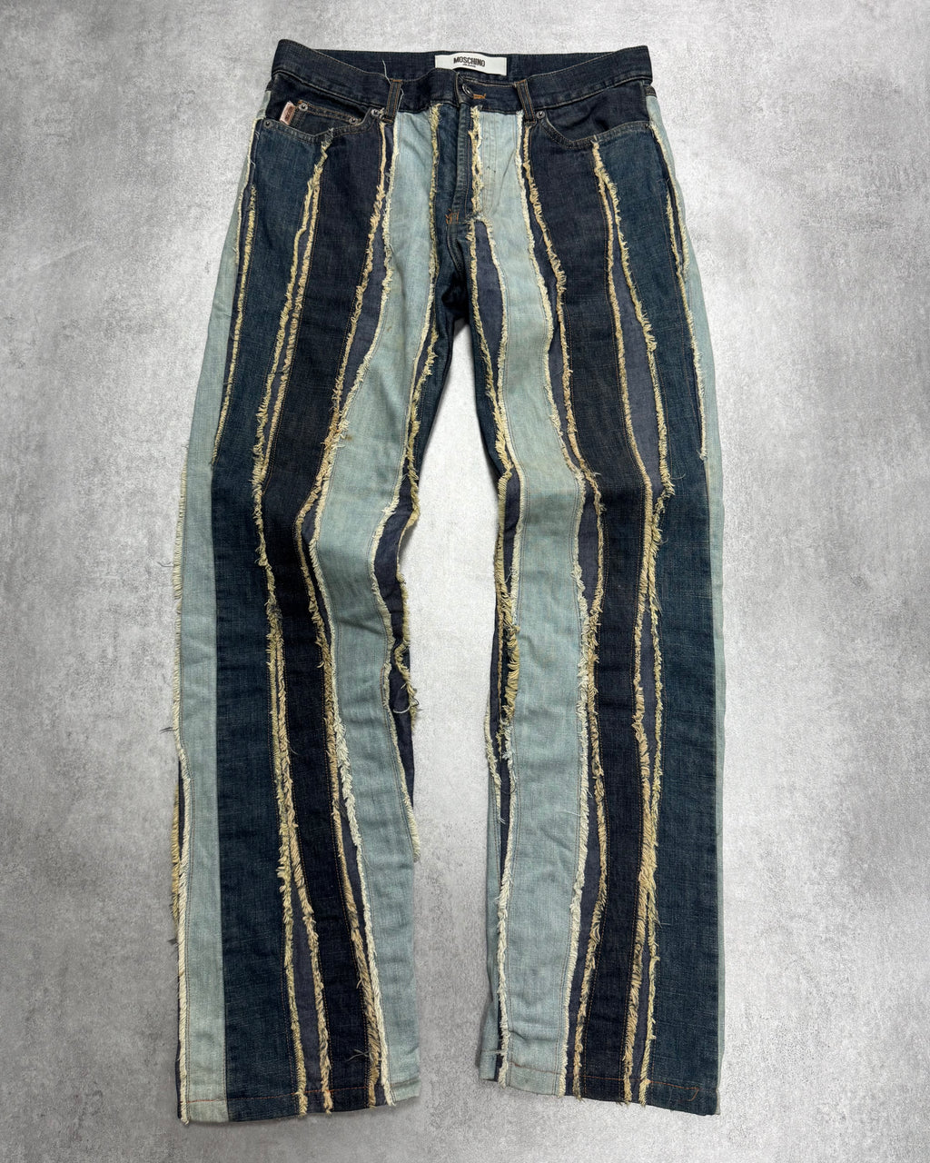 2000s Moschino Layered Faded Denim Jacket & Jeans Set