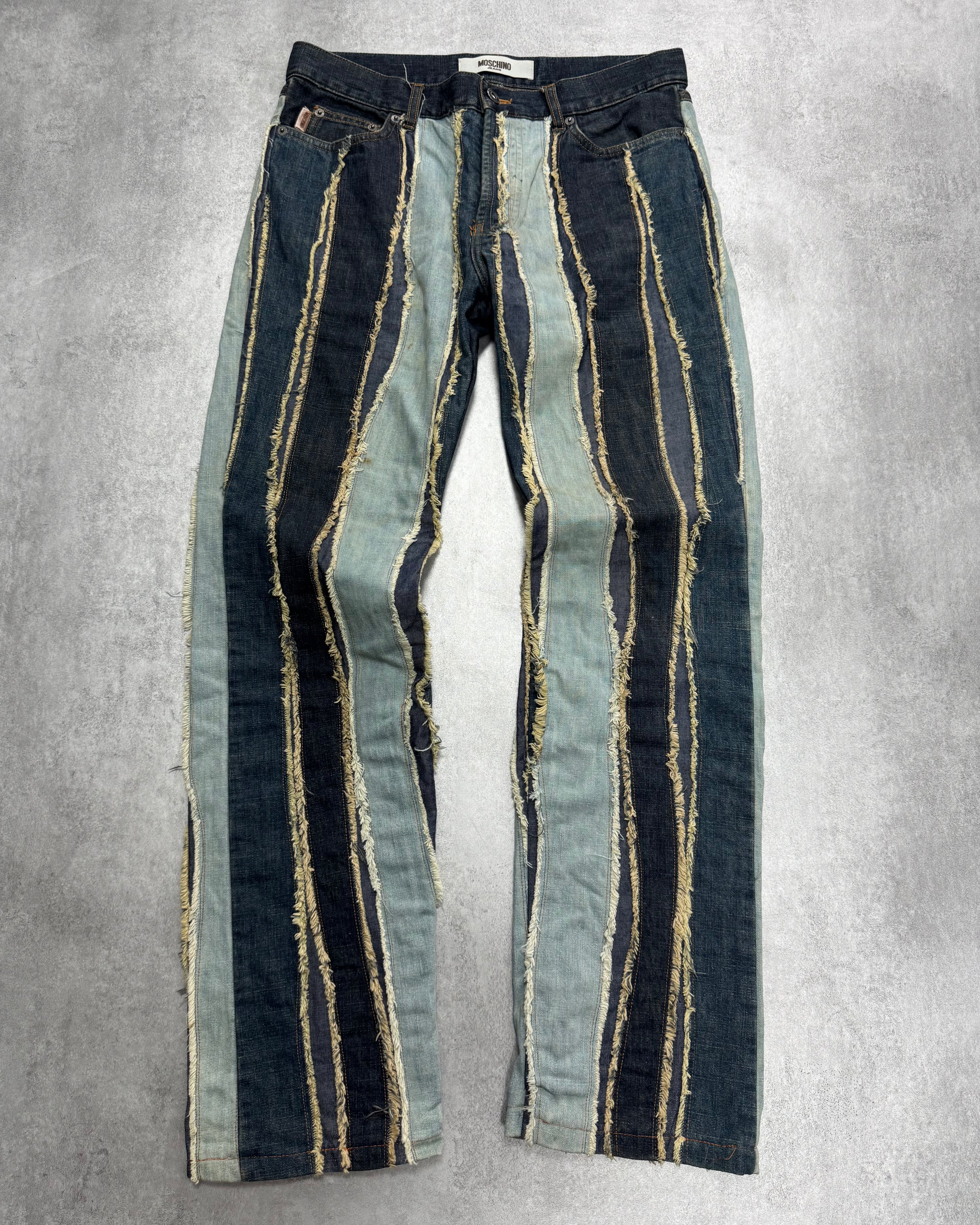 2000s Moschino Layered Faded Denim Jacket & Jeans Set