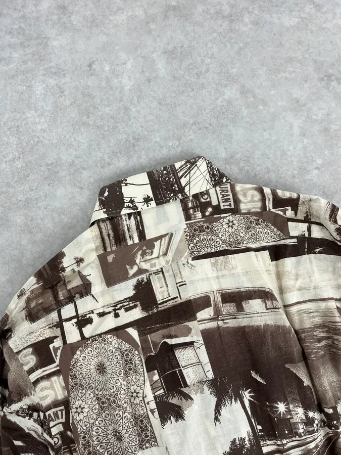 1990s Dolce & Gabbana Brown & White Photography Shirt NYBlMYl 6