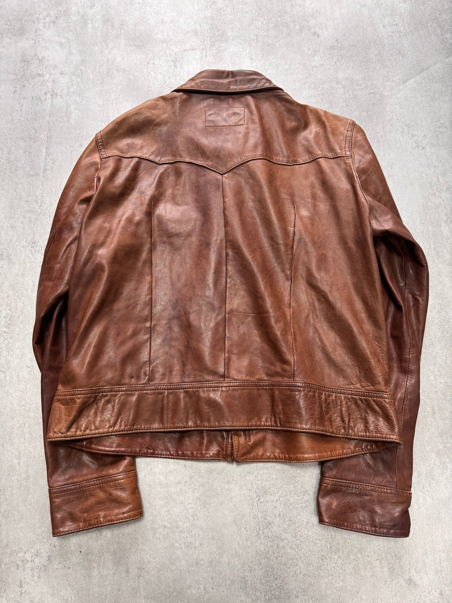 2000s Dolce & Gabbana Brown Leather Jacket (M/L)