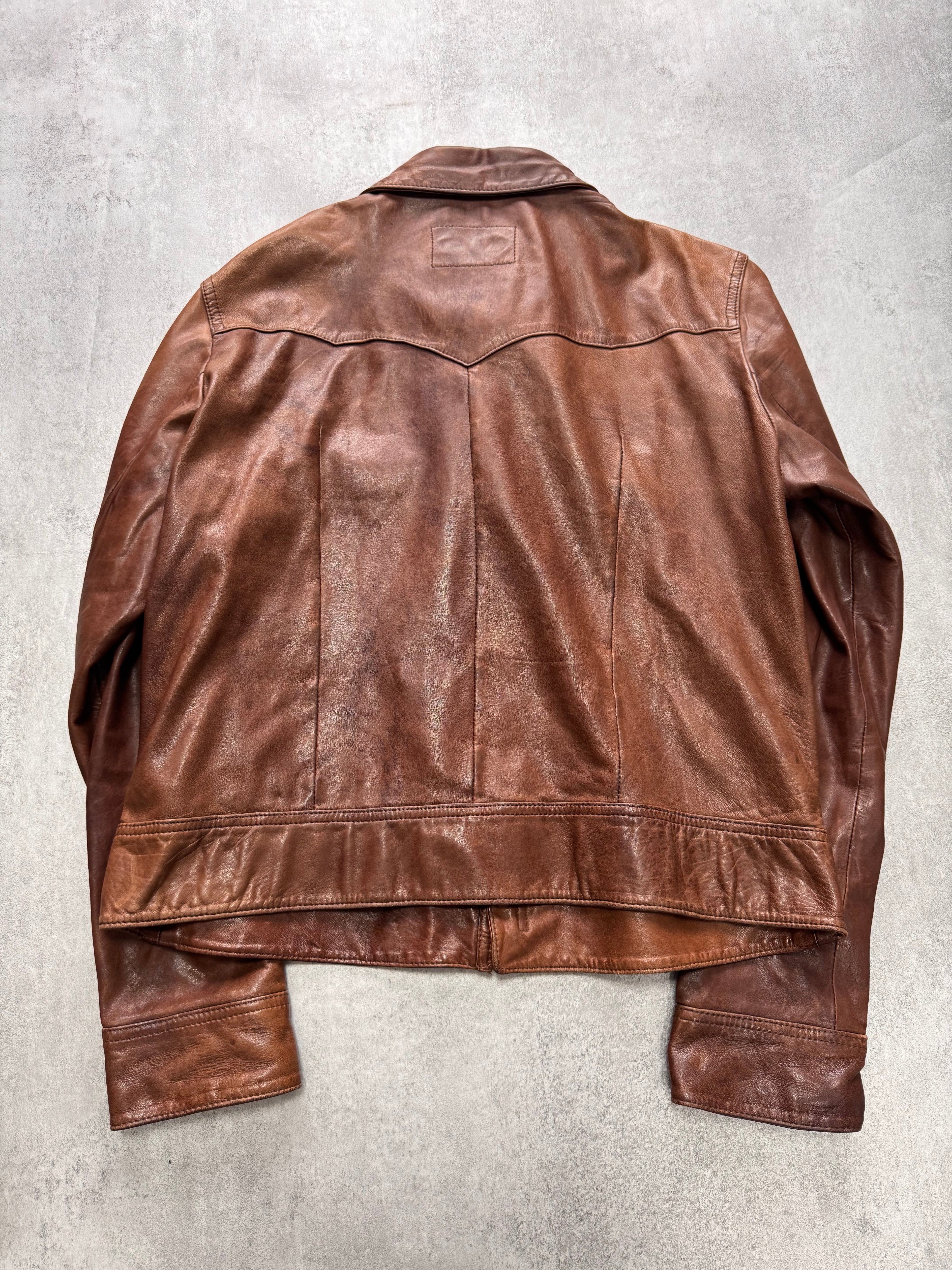 2000s Dolce & Gabbana Brown Leather Jacket