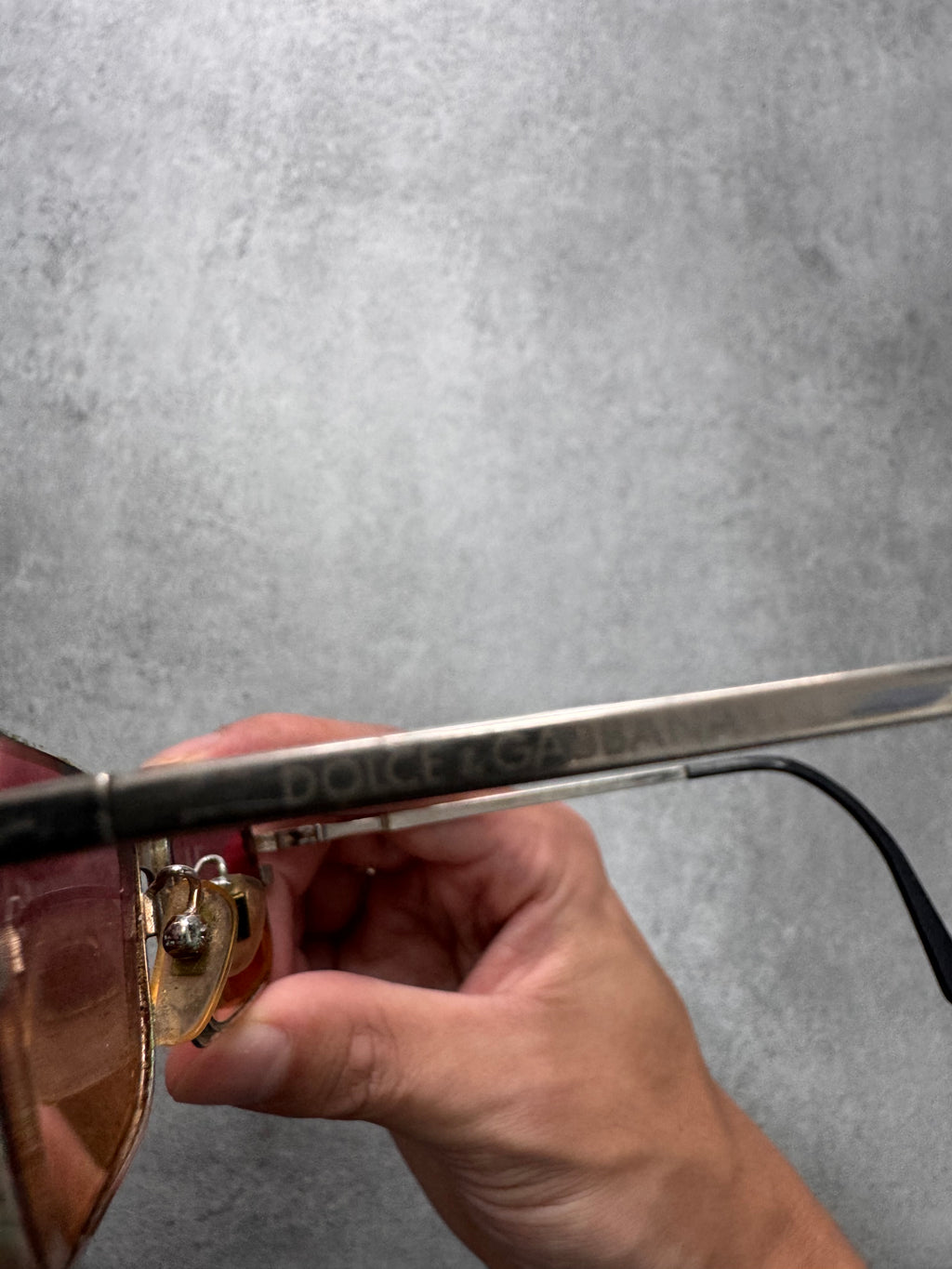 2000s Dolce & Gabbana Sunset Metallic Rectangle Sunglasses