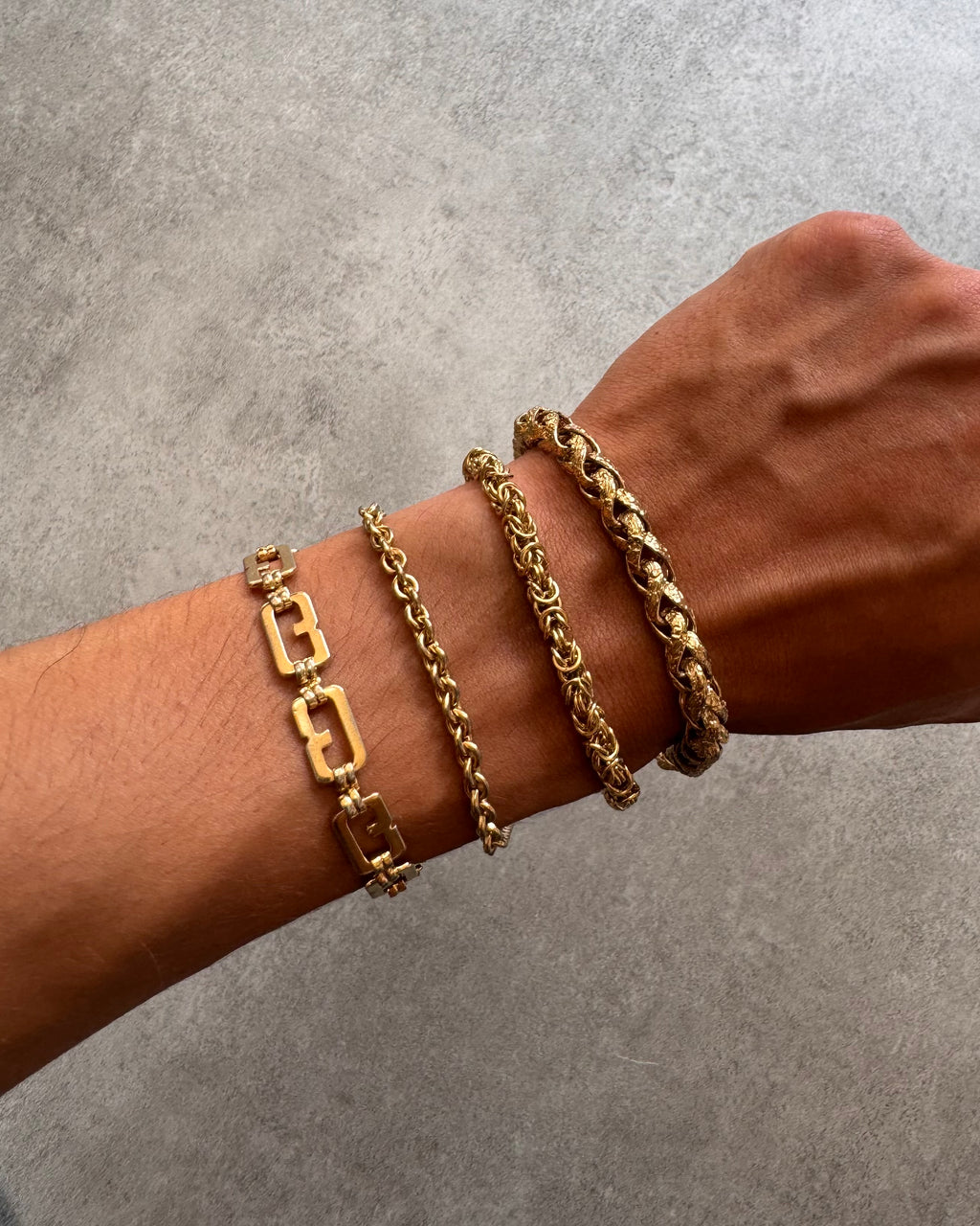 1980s Givenchy Monogram Golden Chain Link Bracelet