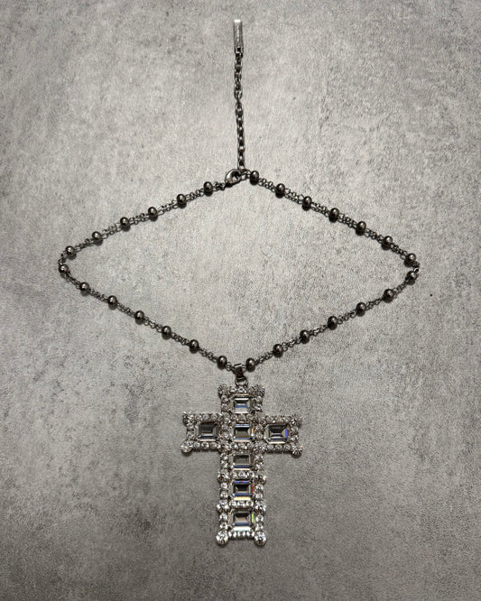 Dolce & Gabbana Cristal Sliver Cross Necklace (OS)